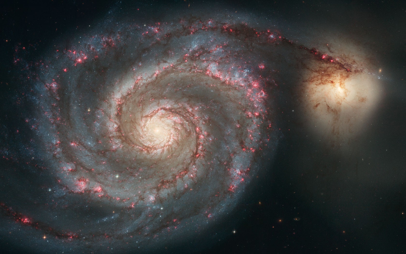 Galaxy Spiral Galaxy Stars Space Whirlpool Galaxy 1680x1050