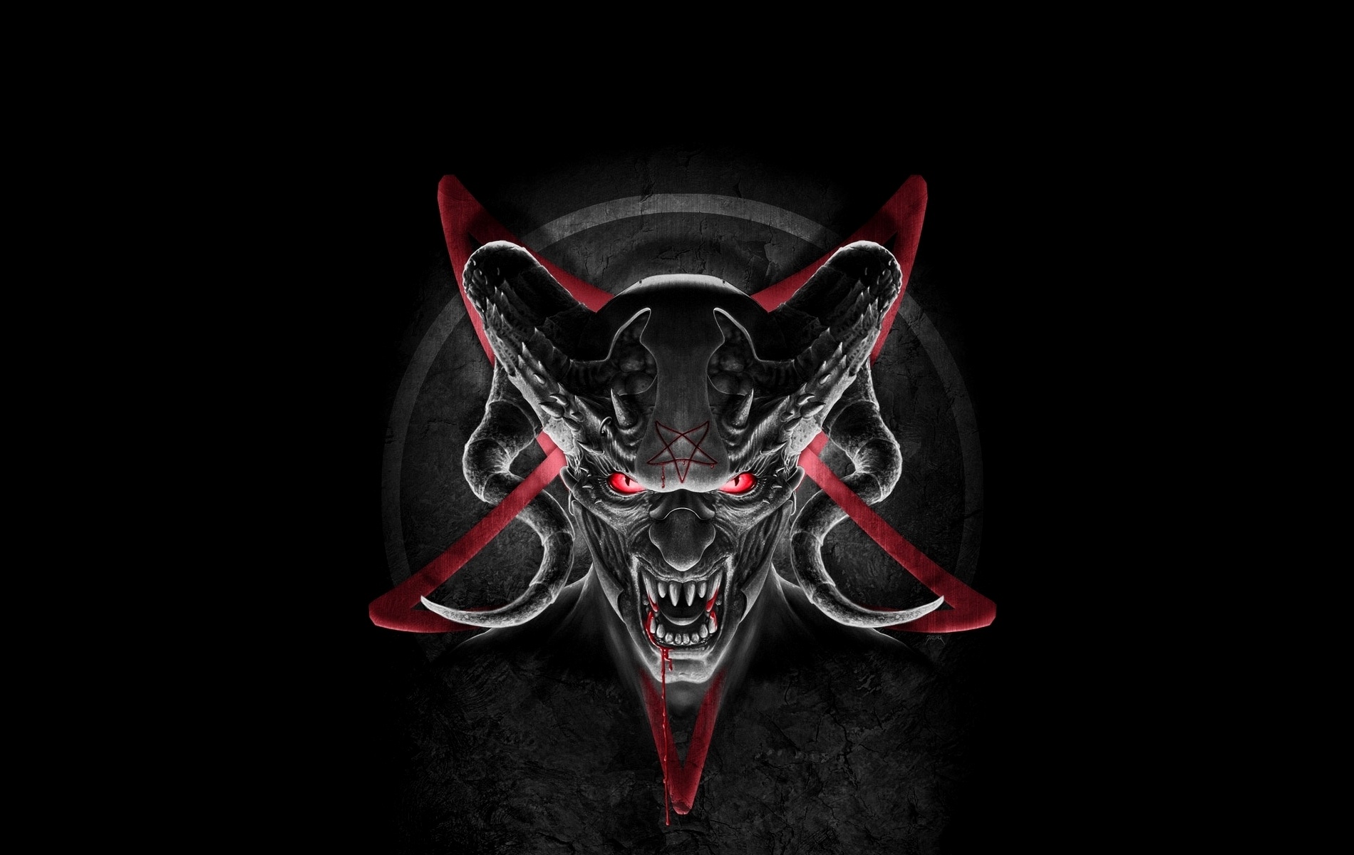 Pentagram Satan Satanic Satanism 1900x1200