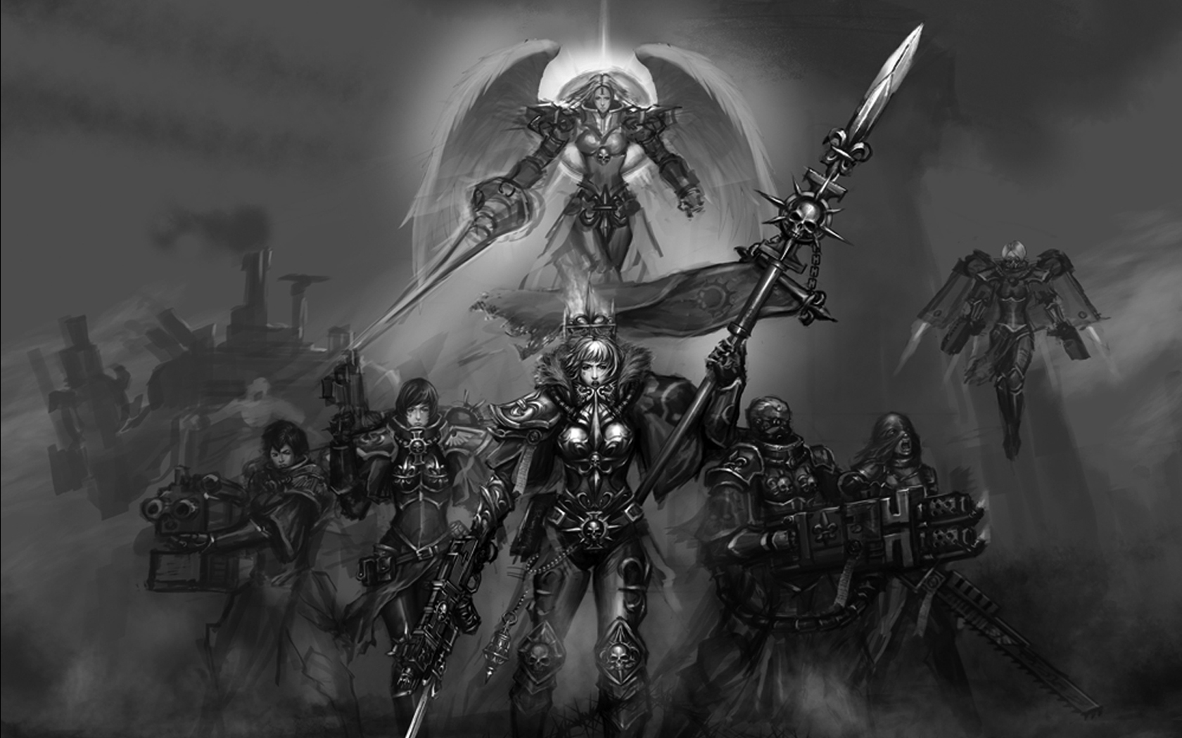 Warhammer Fantasy Warrior Sci Fi Sisters Of Battle Adepta Sororitas 1680x1050