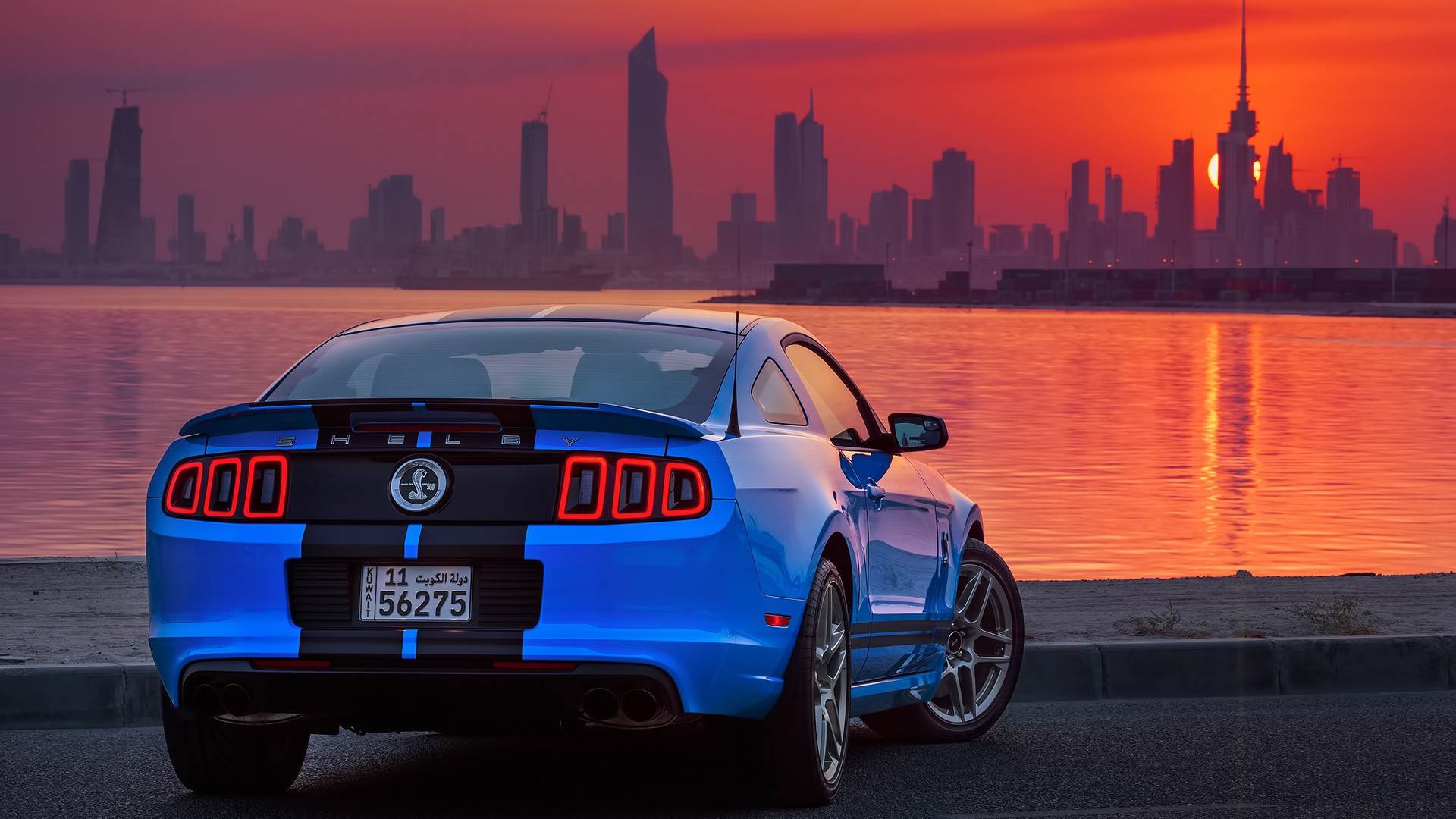 Shelby GT500 Ford USA Car Ford Mustang Shelby Kuwait Blue Cars 1920x1080