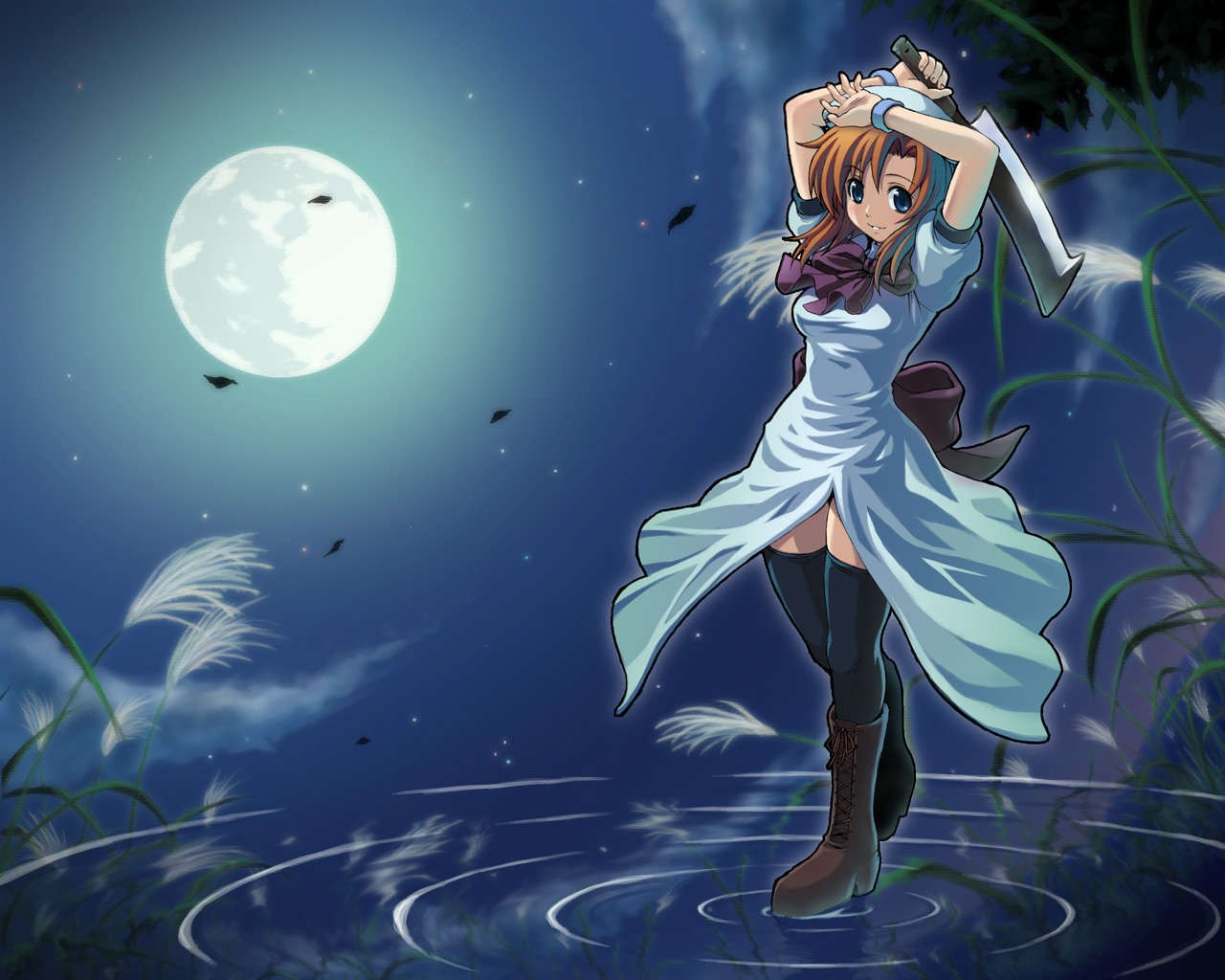 Higurashi No Naku Koro Ni Ryuuguu Reina Anime Girls 1280x1024