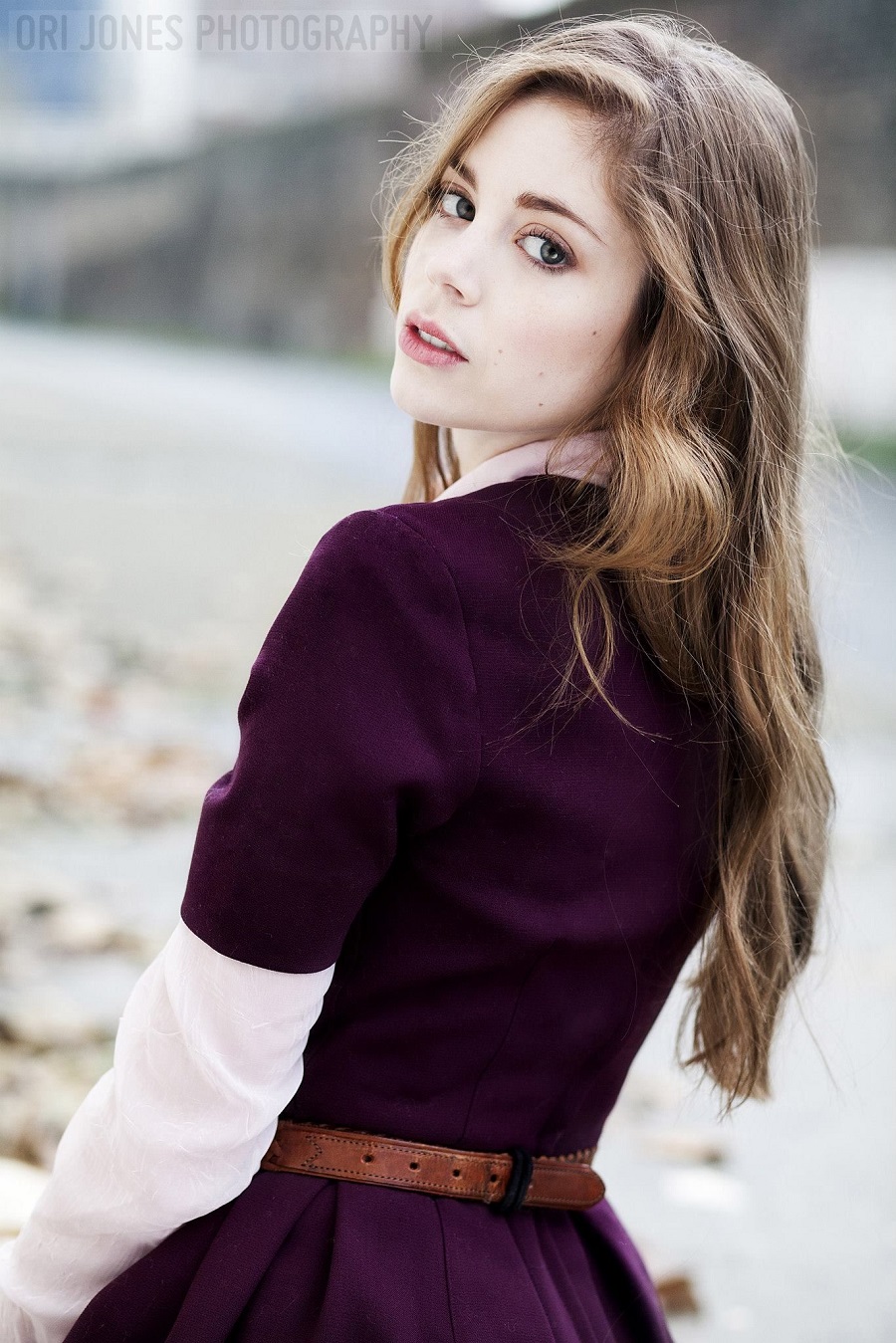 Charlotte Hope Women Actress Brunette Looking Over Shoulder Long Hair Violet Dress Open Mouth Britis 900x1349