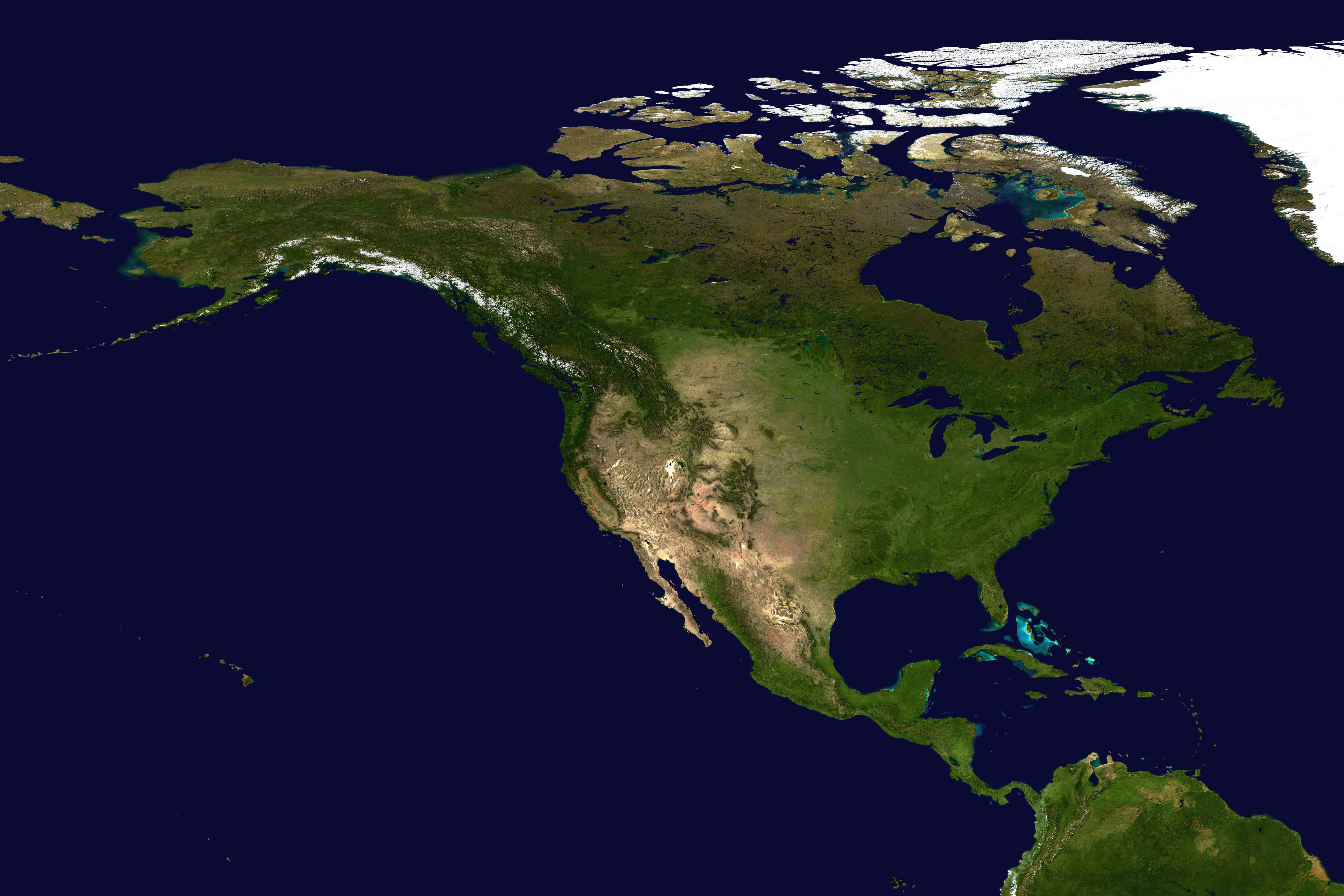 North America Earth Satellite Photo Sea 5665x3777