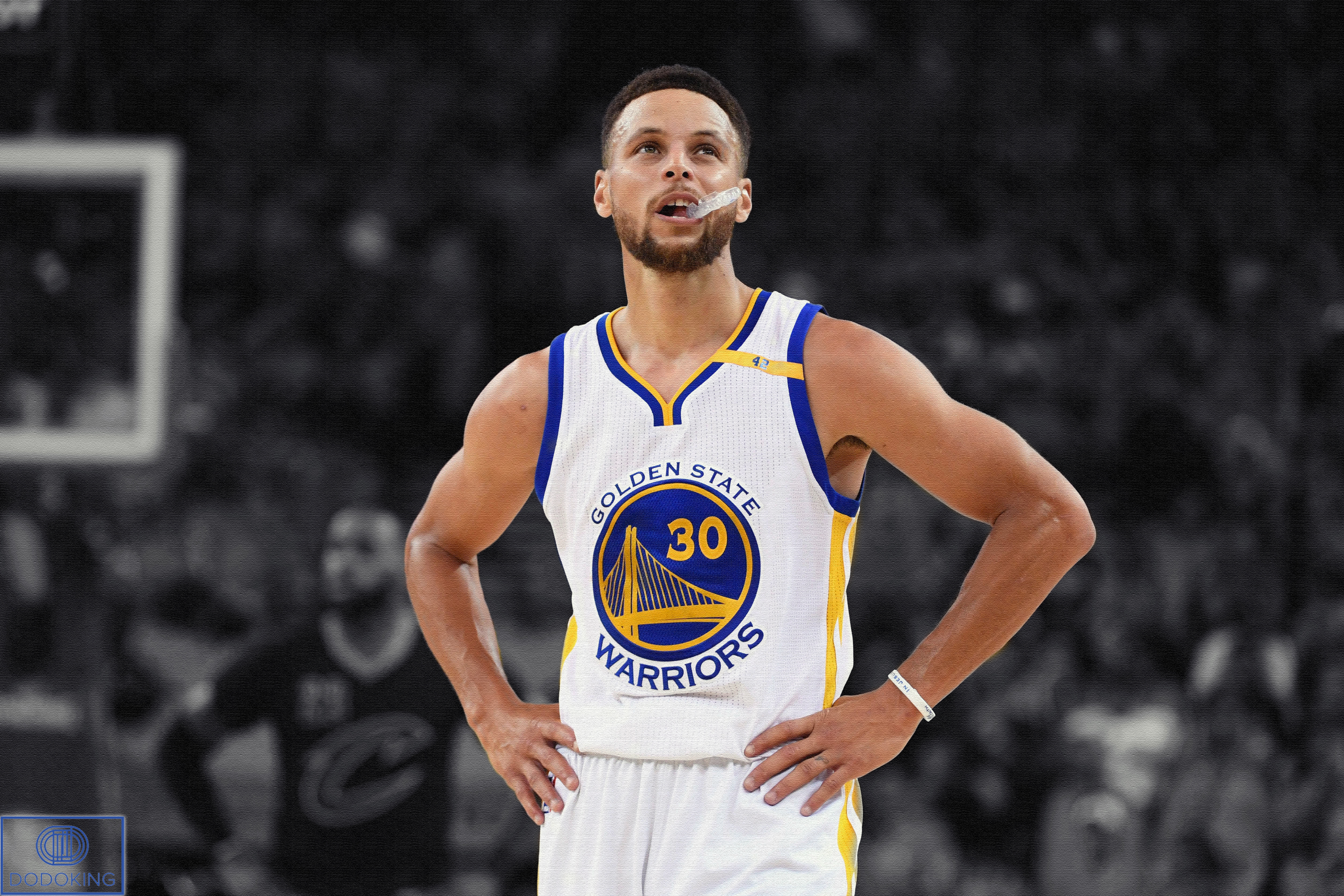 NBA Stephen Curry Selective Coloring Basketball Golden State Warriors 5011x3341
