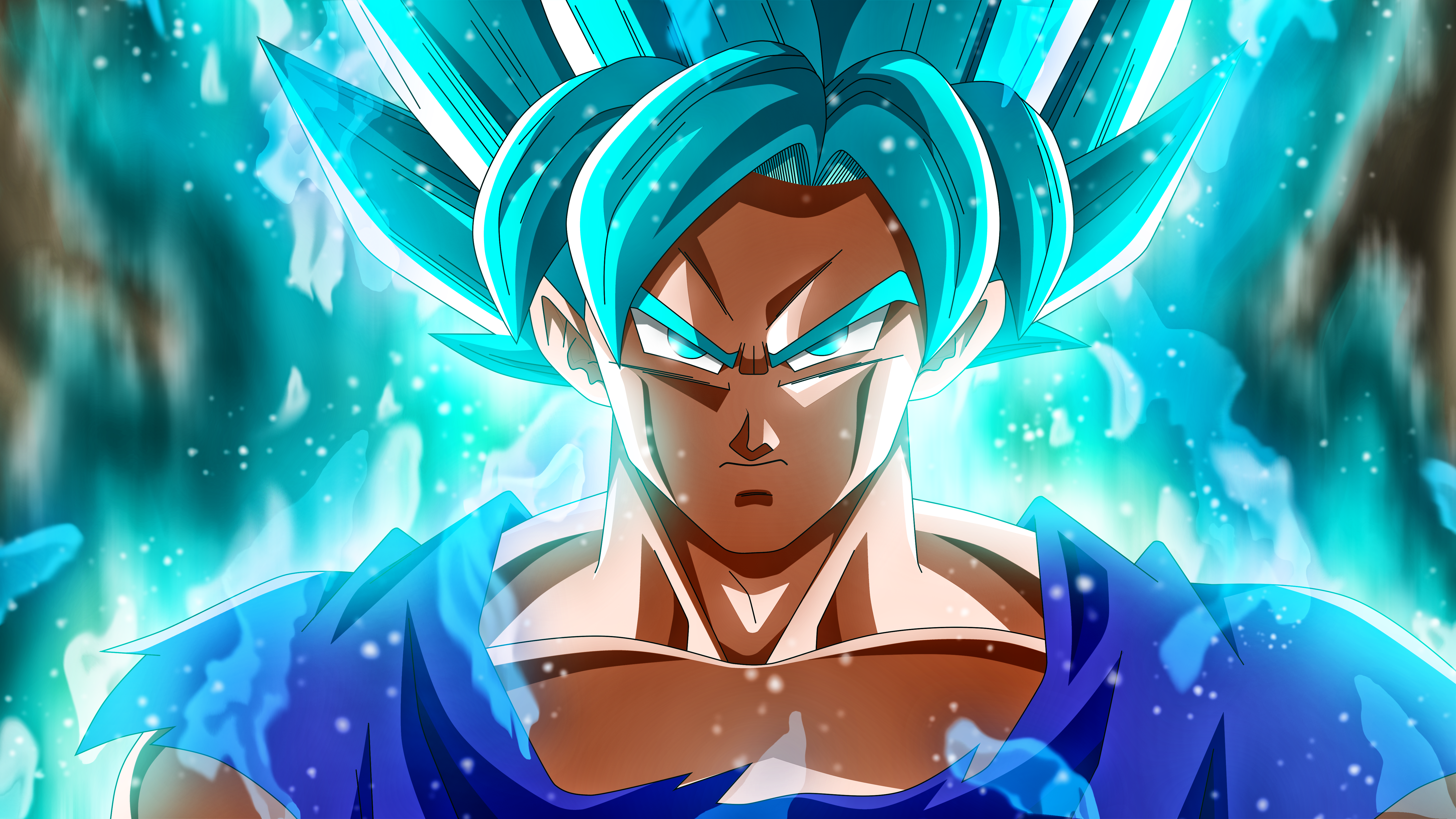 Dragon Ball Dragon Ball Super Son Goku Super Saiyan Blue Rmehedi Cyan 5760x3240