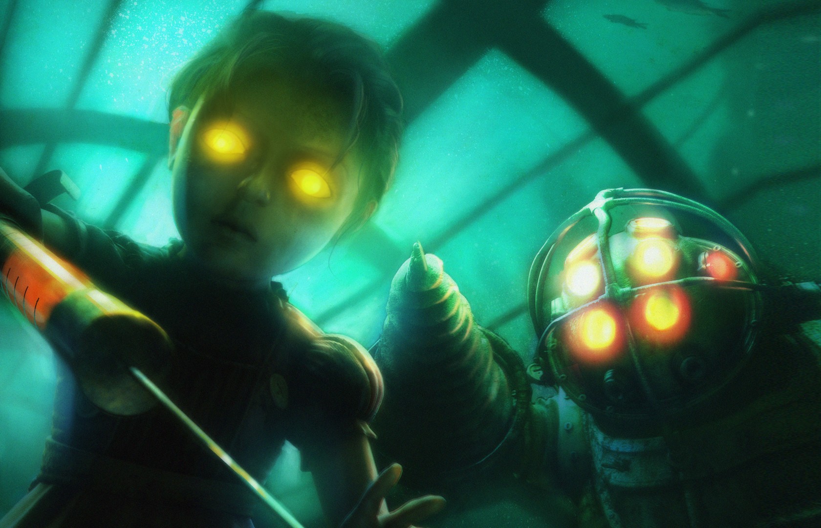 BioShock 2 BioShock Little Sister Big Daddy 1680x1080