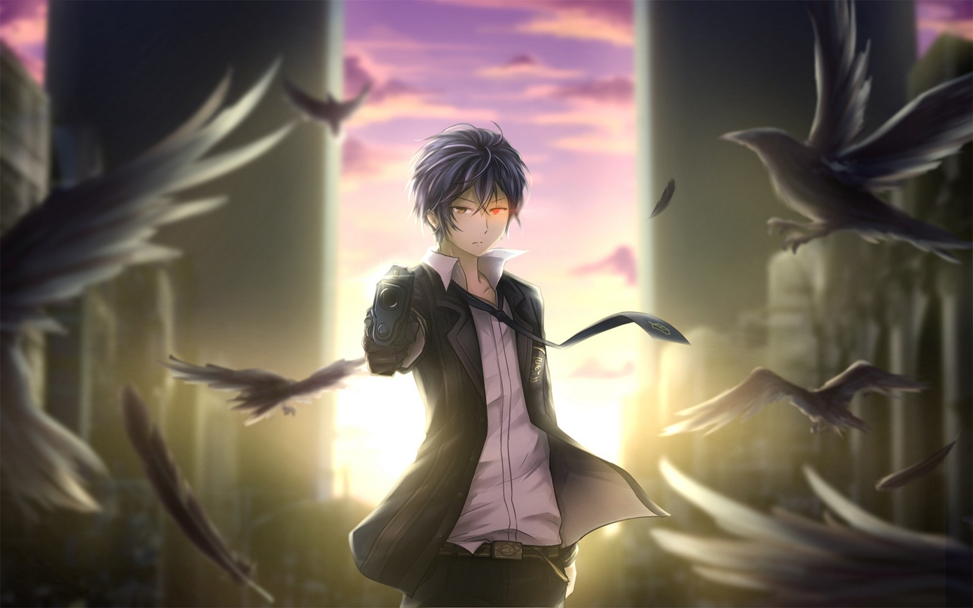 Black Bullet Rentaro Satomi Birds 1920x1200