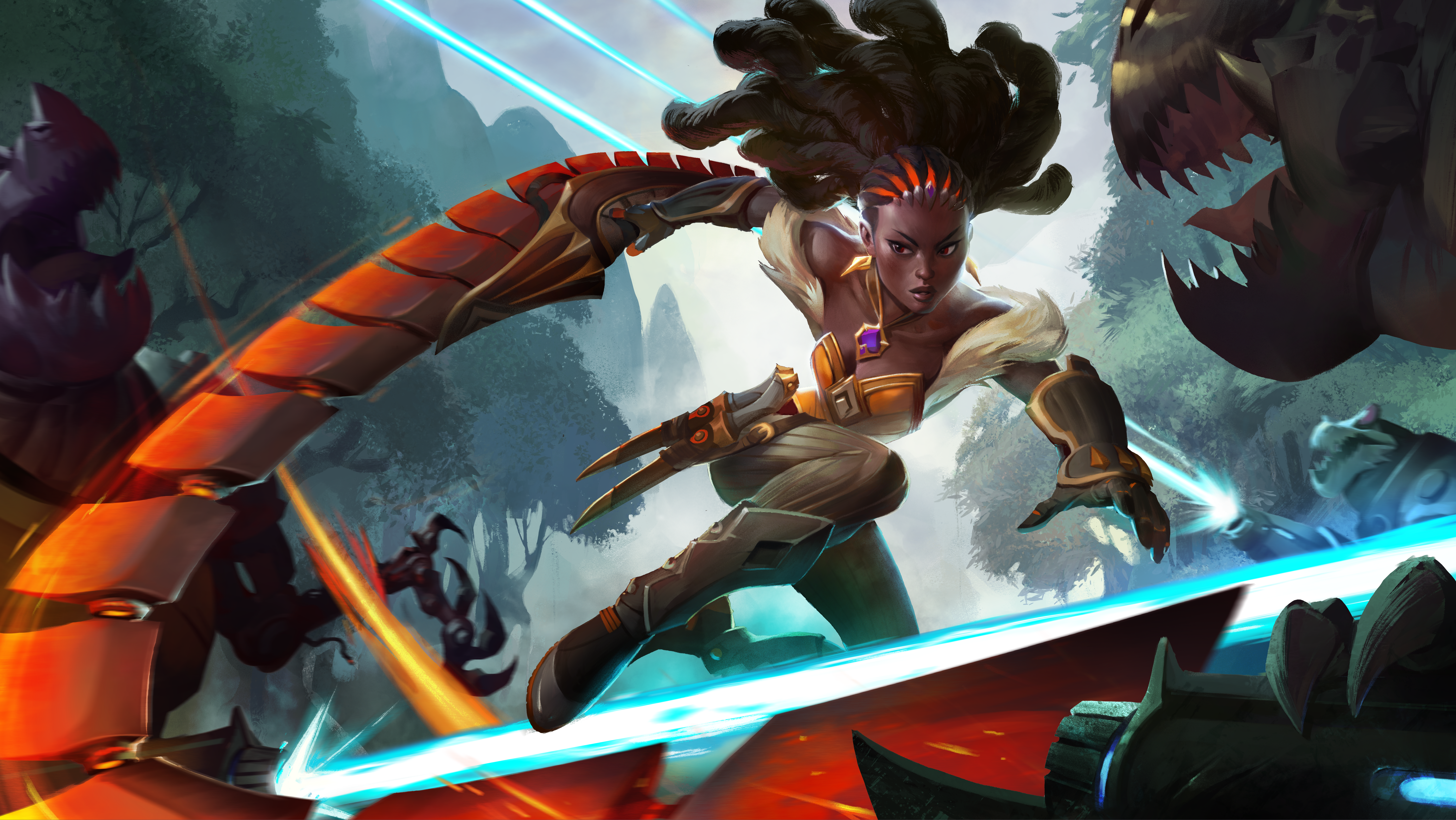 Heroes Of The Storm Video Game Art Blizzard Entertainment Hots Digital Art Qhira Sword 5596x3153