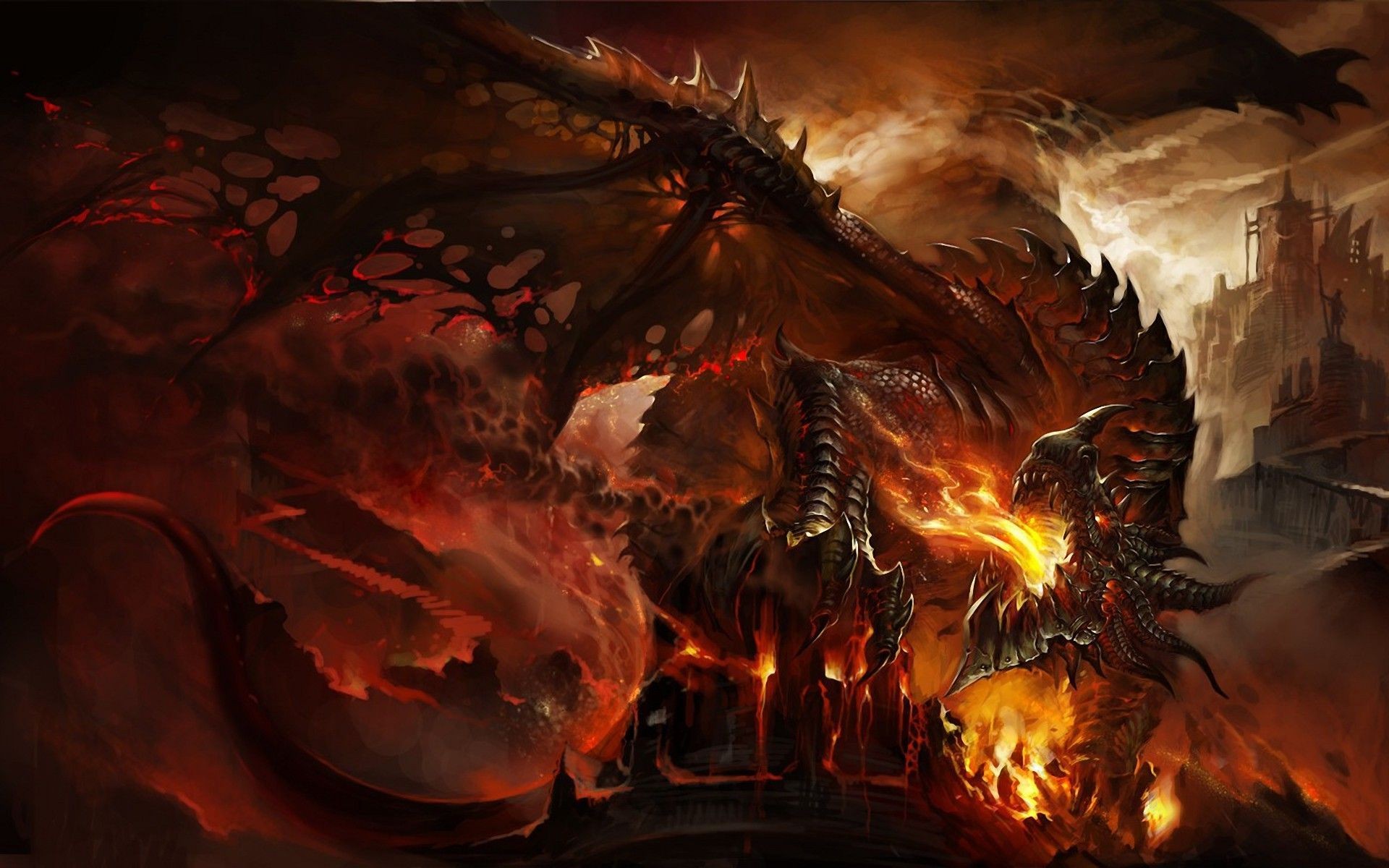 World Of Warcraft Video Games Dragon Fantasy Art Deathwing 1920x1200