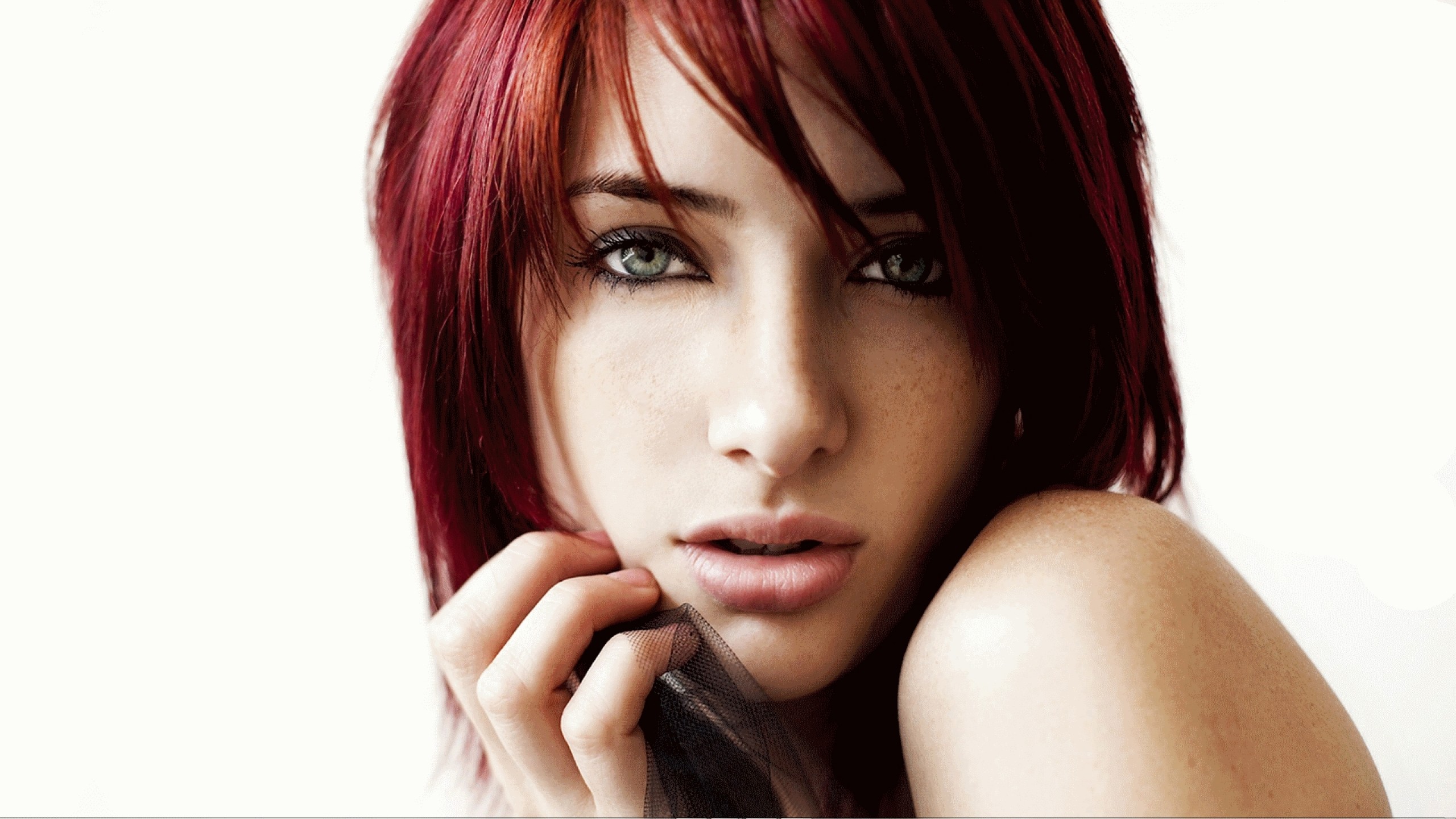 Women Redhead Blue Eyes Freckles Face Hair In Face Wallpaper Resolution2560x1440 Id228361 4485