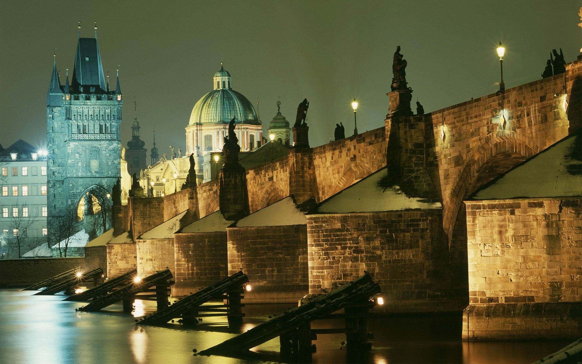 City Cityscape Architecture Prague Czech Republic Bridge River Old Building Cathedral Tower History  1920x1200