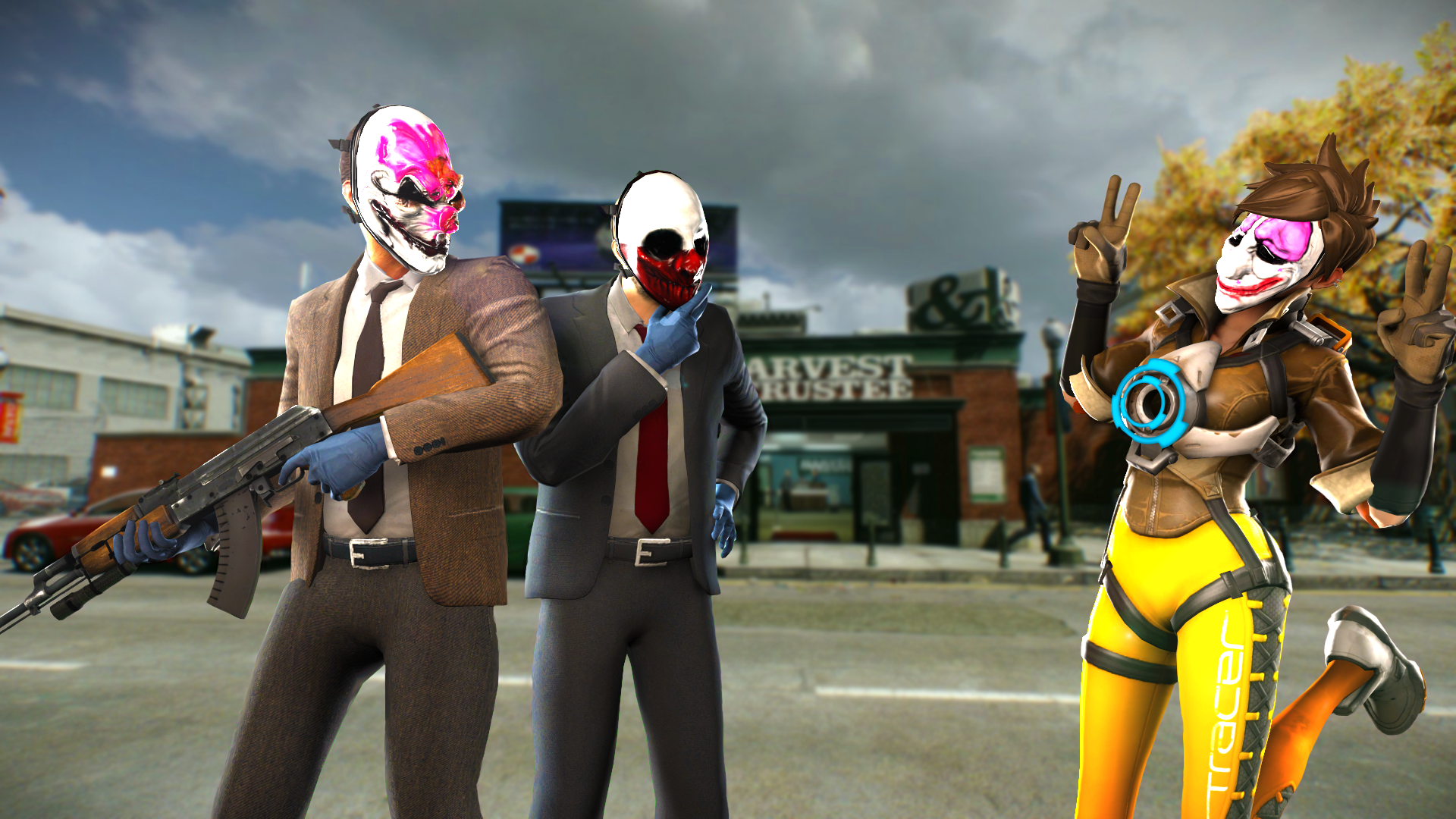 Payday 2 Wolf Payday Houston Payday Tracer Overwatch Hoxton Payday 1920x1080