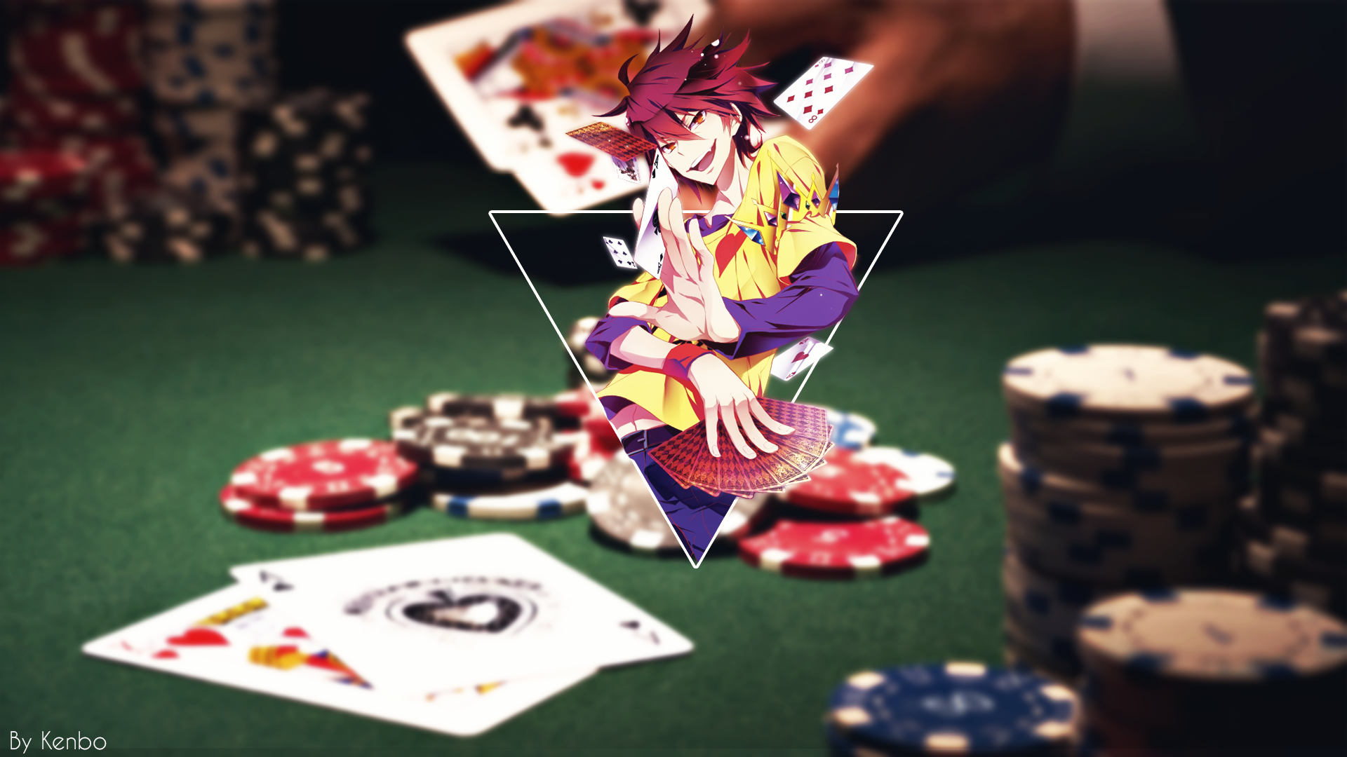 Poker Cards Aces Anime Anime Boys No Game No Life Casino Picture In Picture 1920x1080
