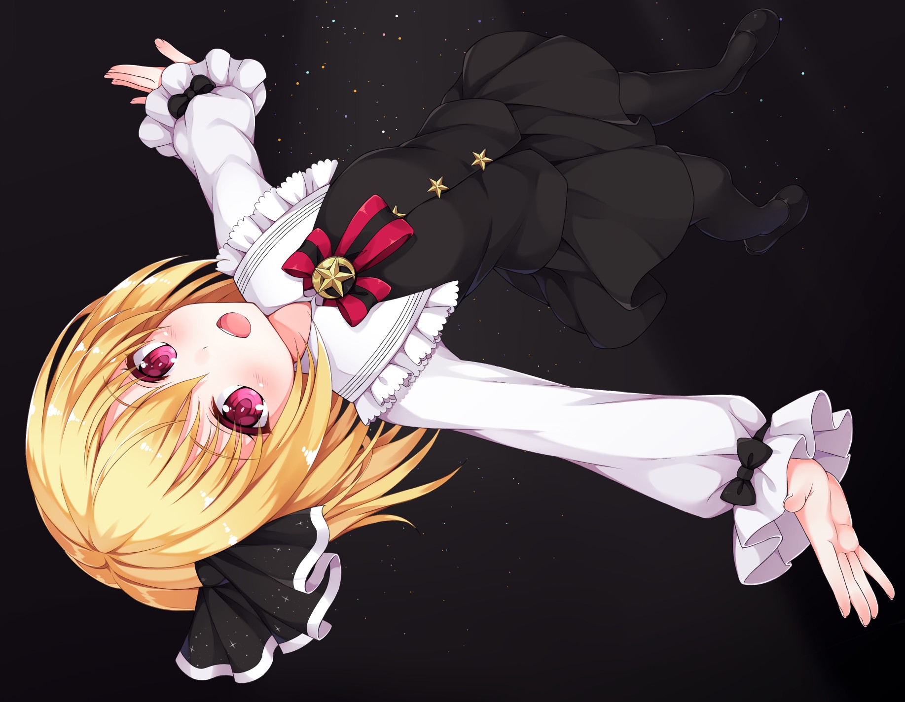 Anime Anime Girls Touhou Rumia Short Hair Blonde Red Eyes 1835x1425