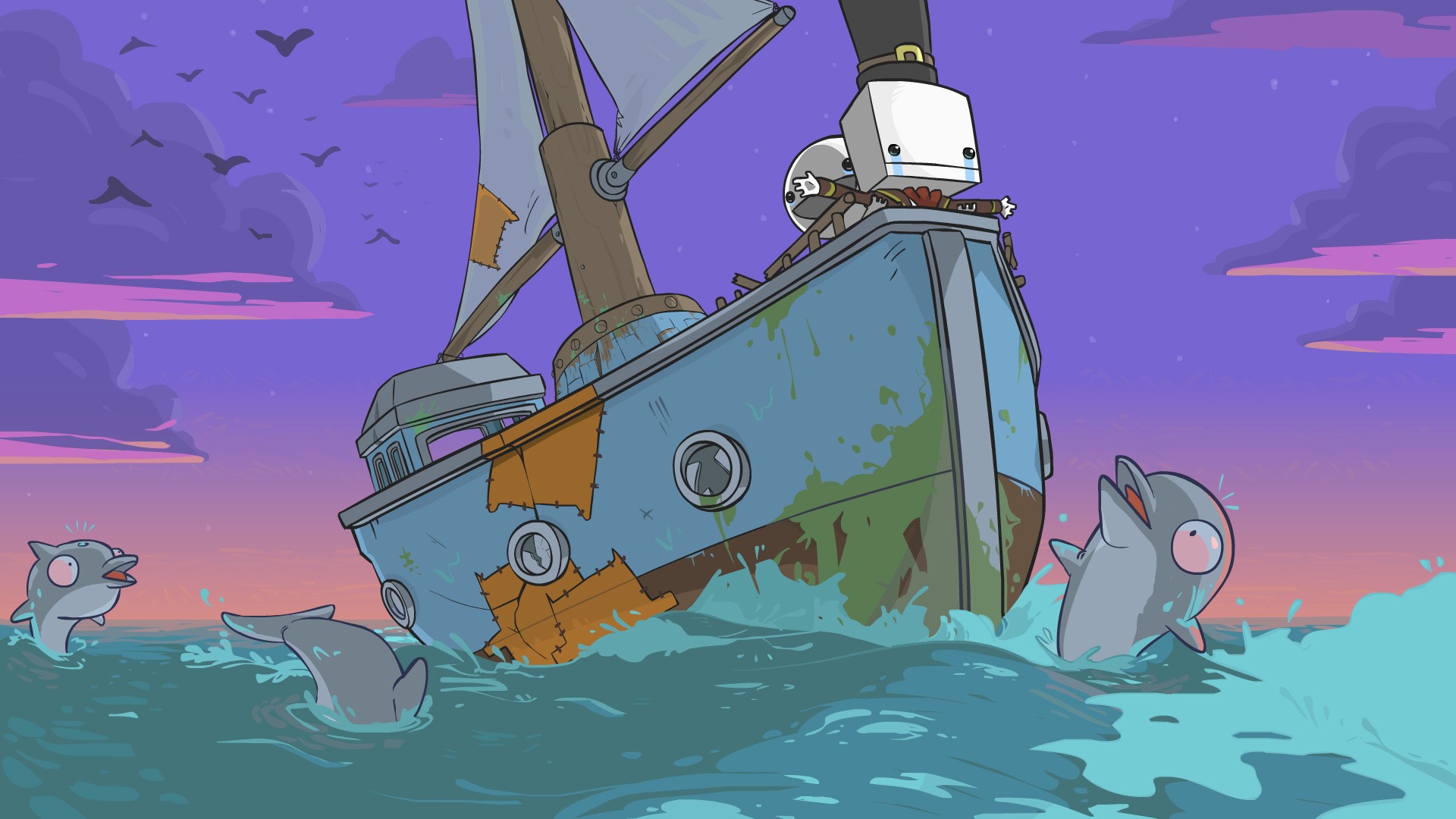 BattleBlock Theater Video Games Ship Ocean Battle Dolphin 1920x1080