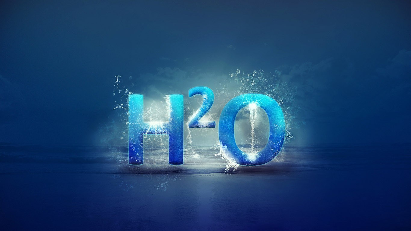 H2O Digital Art Cyan Blue 1366x768