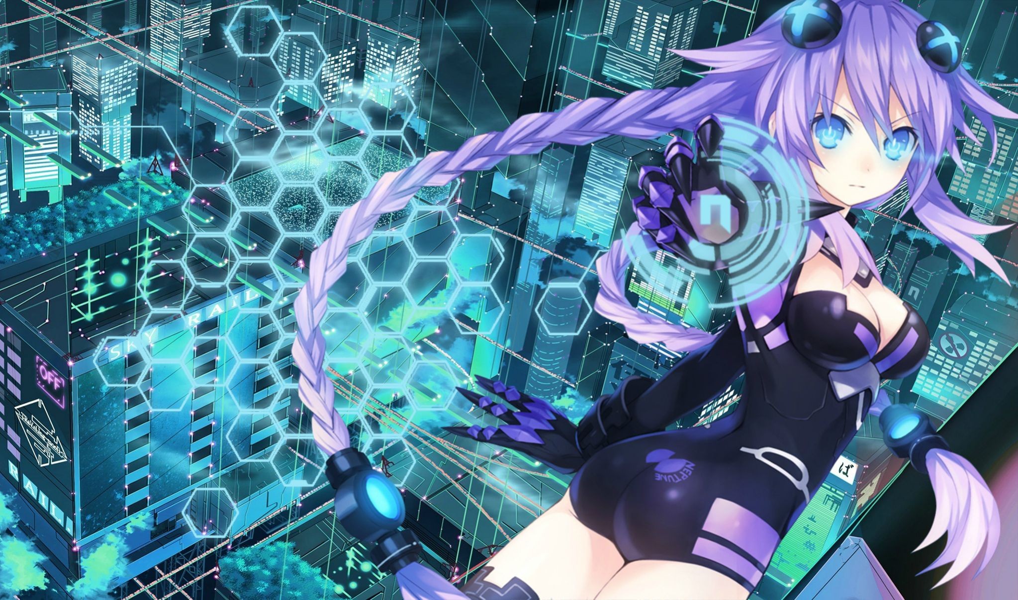 Anime Anime Girls Hyperdimension Neptunia Purple Heart 2047x1207