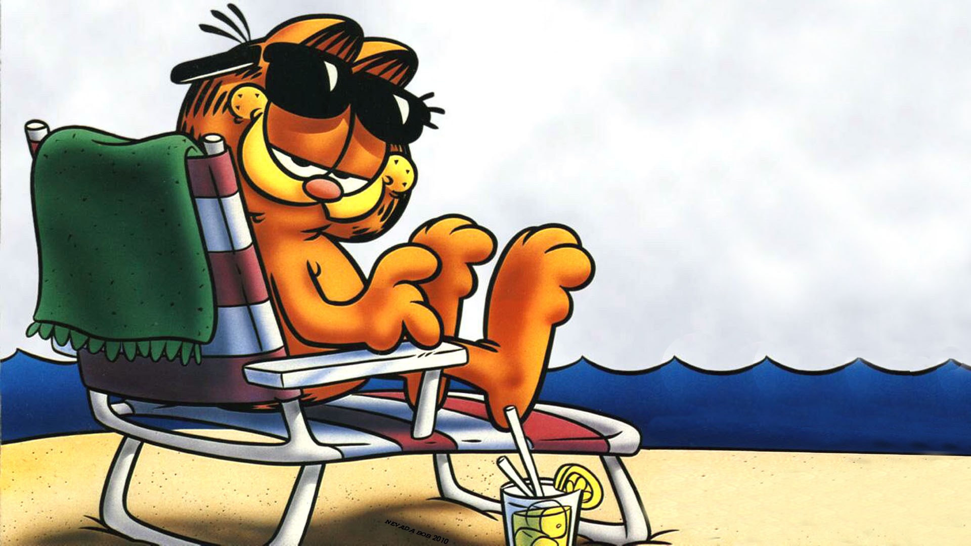 Comics Garfield Shades Humor Cats 1920x1080
