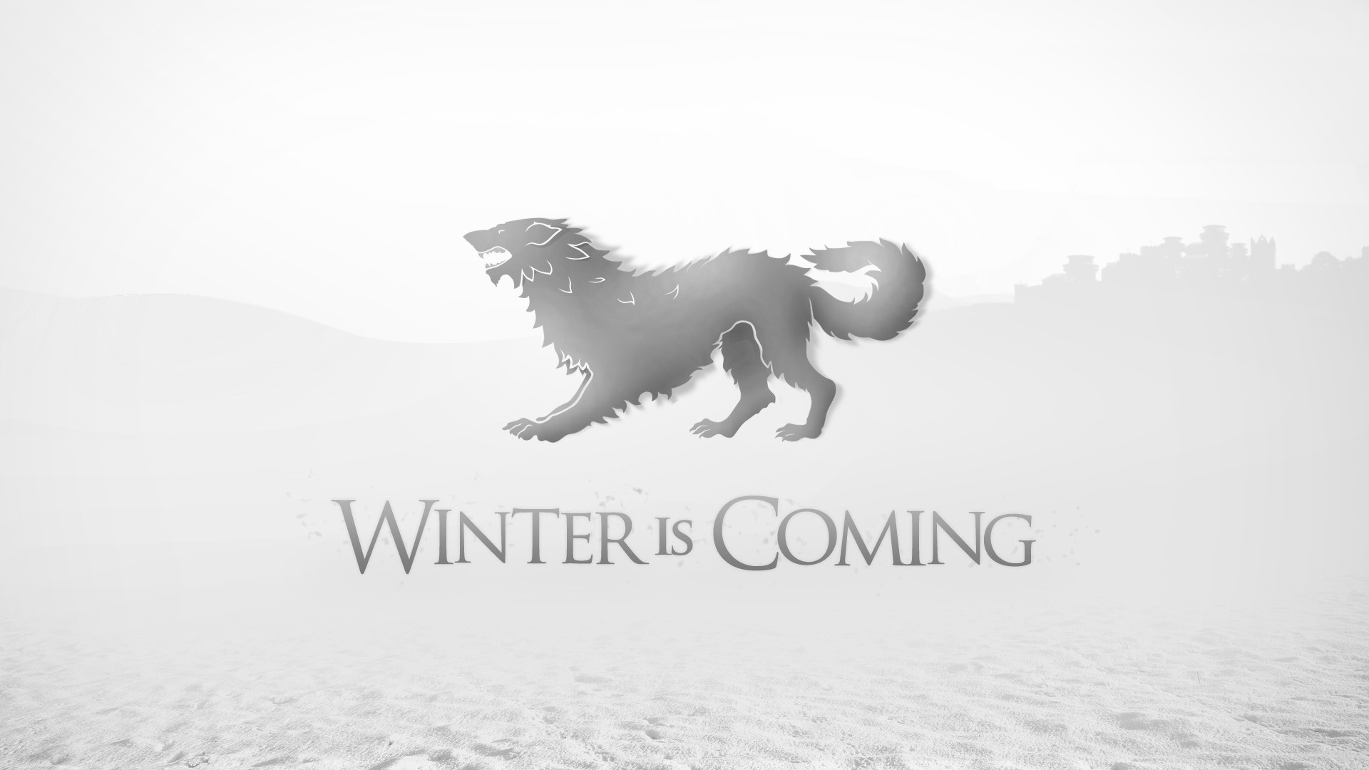 Game Of Thrones Winter Is Coming House Stark Direwolf 1920x1080