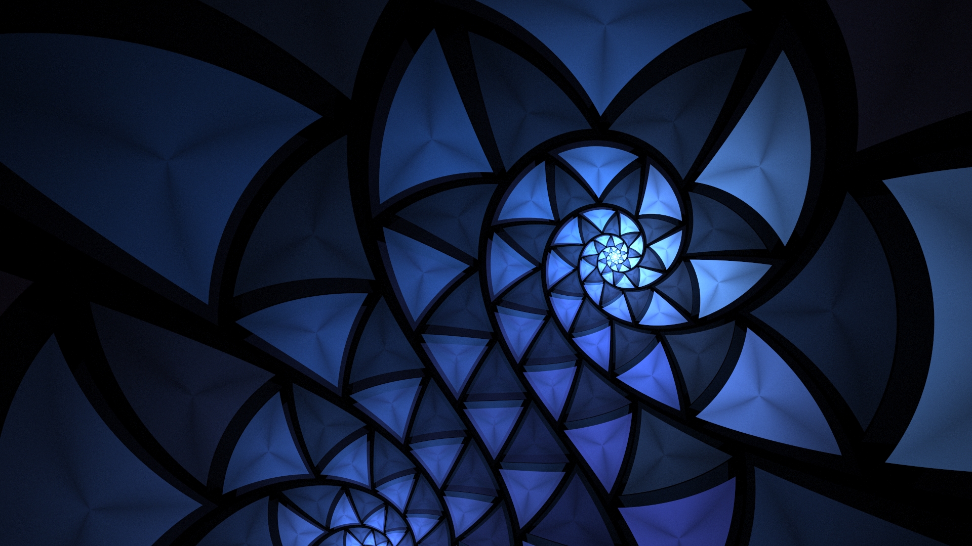 Abstract Spiral Blue 1920x1080