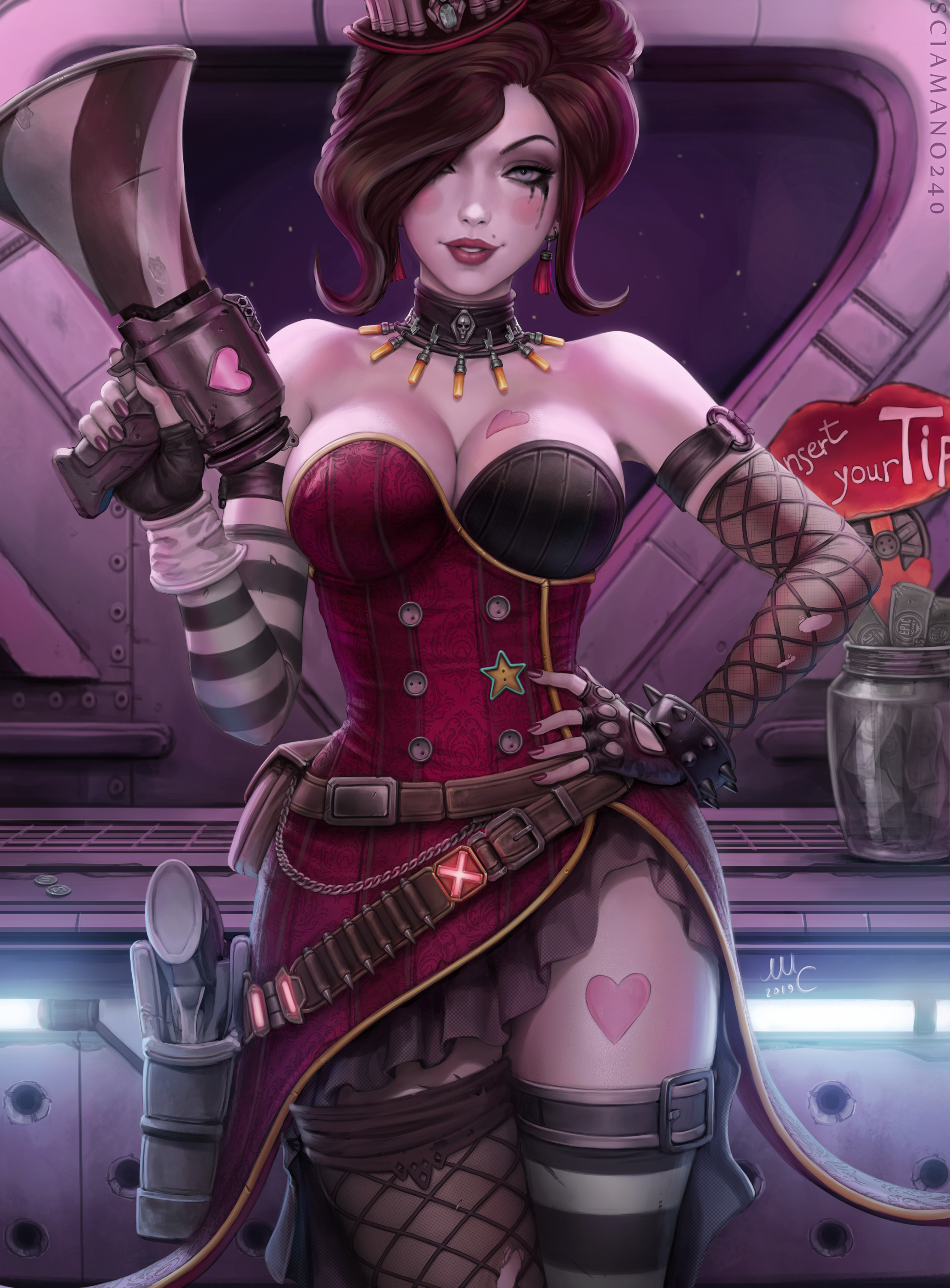 Moxxi Borderlands Borderlands 2 Video Games Video Game Characters Hairbun Women With Hats Red Lipsti 2213x3000