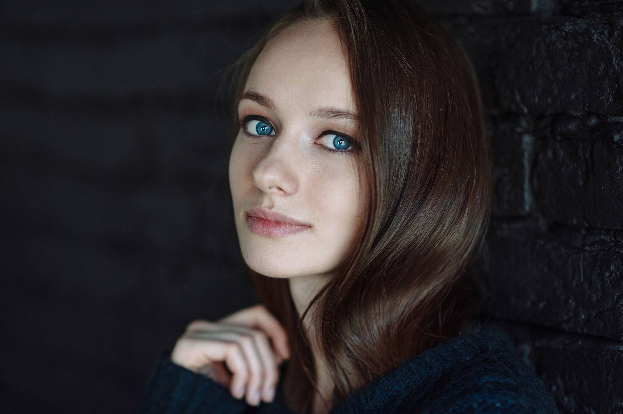 Anna Pavlova Women Face Portrait Brunette Blue Eyes Maxim Maksimov Women Face Brunette Blue Eyes Loo 2048x1363