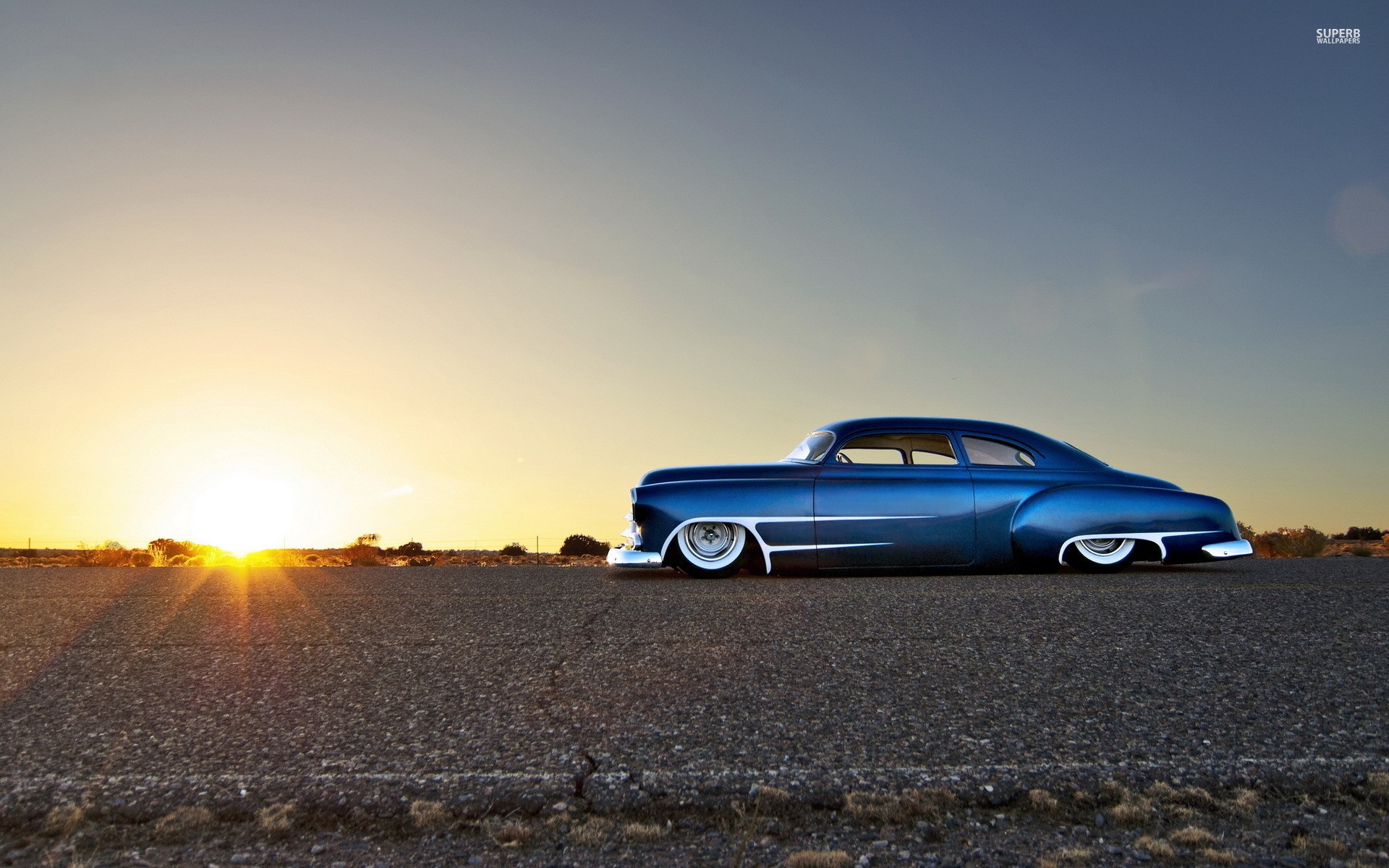 Car Blue Cars Hot Rod Chevy Chevrolet Desert 1920x1200