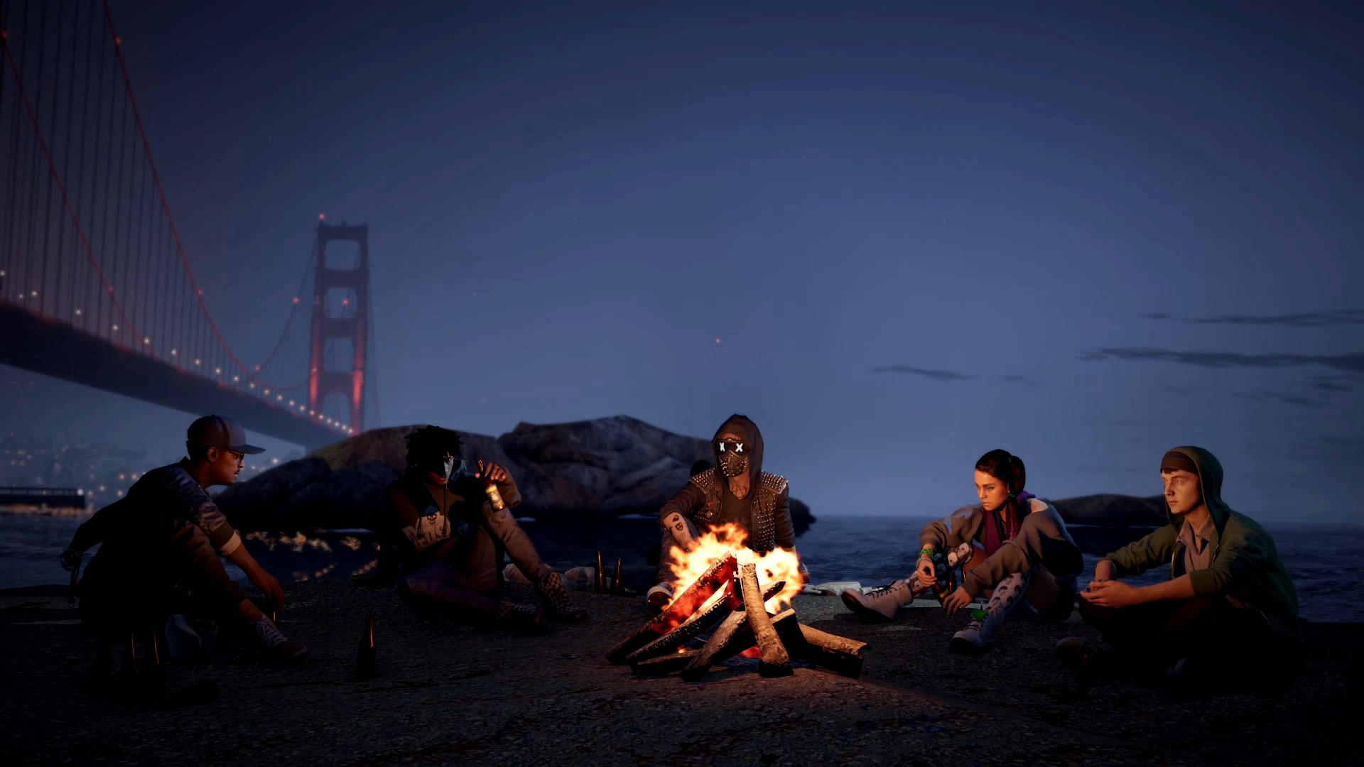 Watch Dogs 2 Golden Gate Bonfire 1920x1080