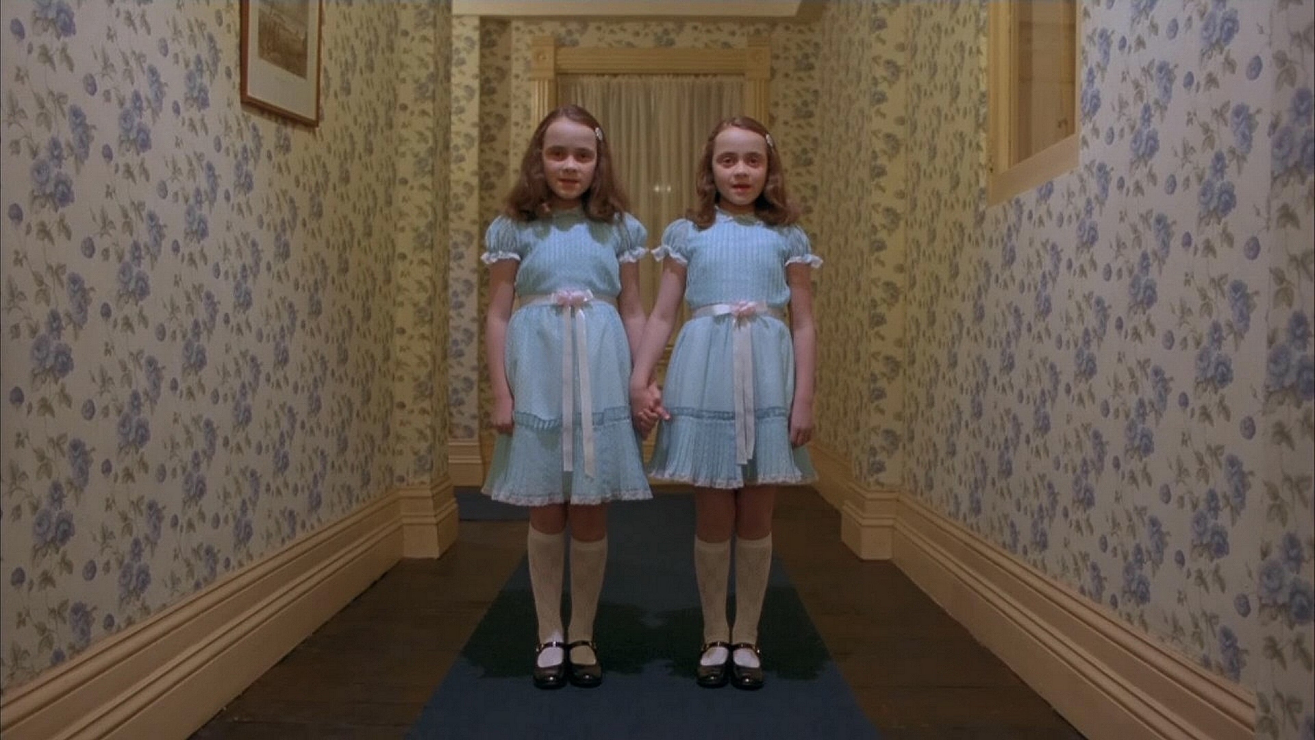 The Shining Twins Children Stanley Kubrick Horror Movies 1980 Year Frontal View 1920x1080