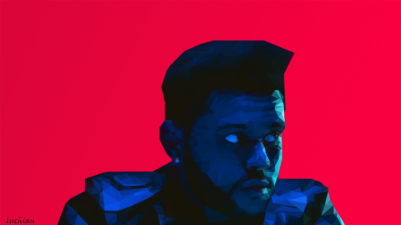 The Weeknd Low Poly Portrait 1365x768
