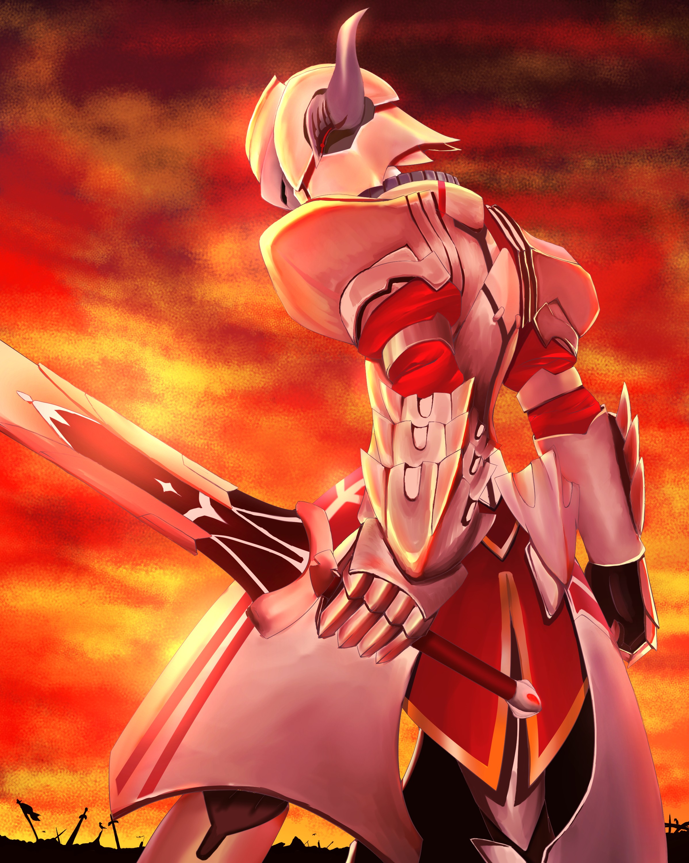 Anime Armor Knight Sword Weapon Helmet Saber Of Red 2396x3000