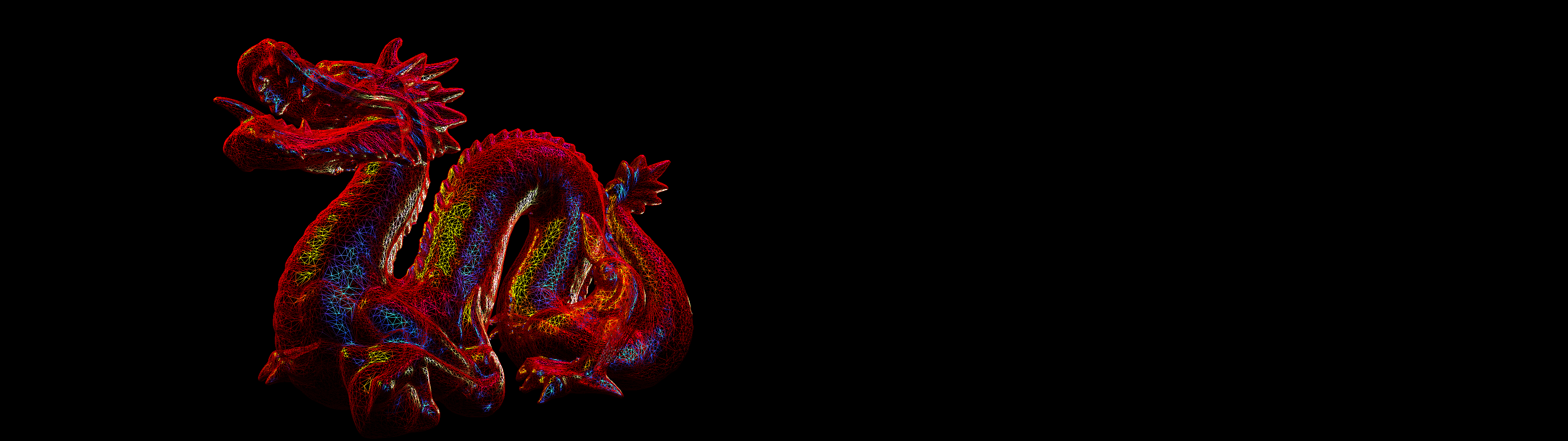 Dragon 3D Wireframe Multiple Display 3840x1080