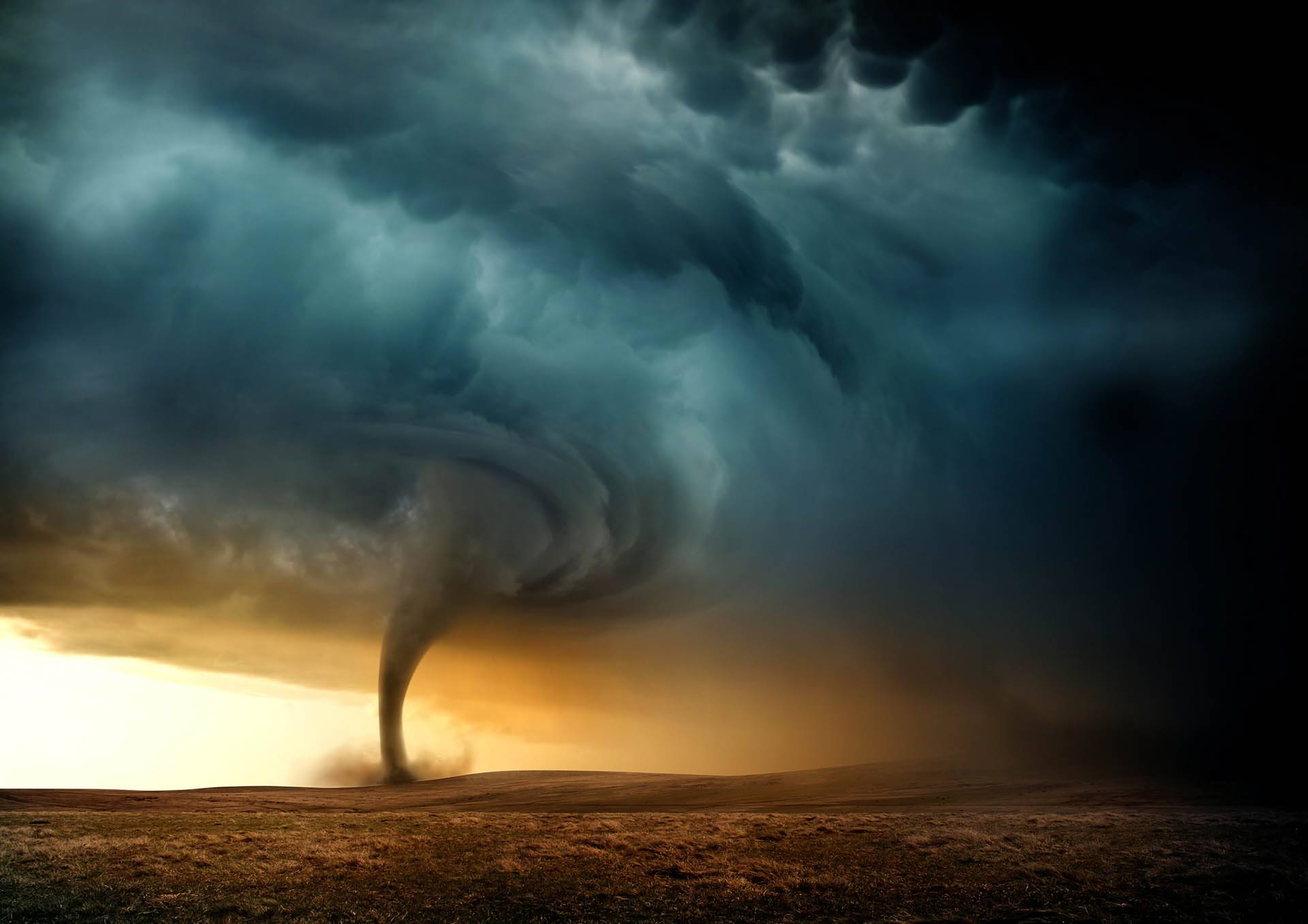 Earth Tornado Field Sky Cloud 1920x1356