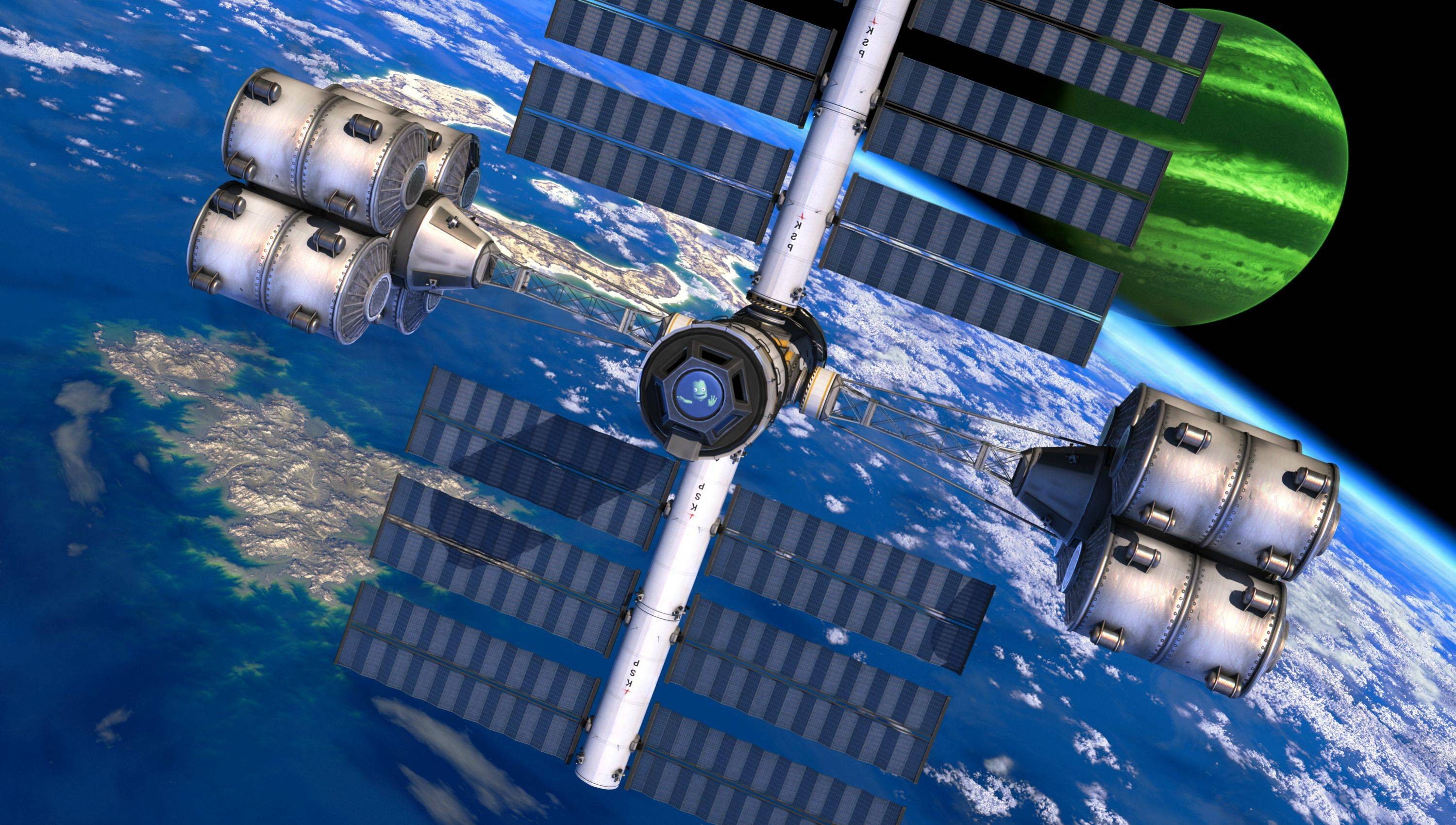 Kerbal Space Program Space Station Space Video Games 2999x1699