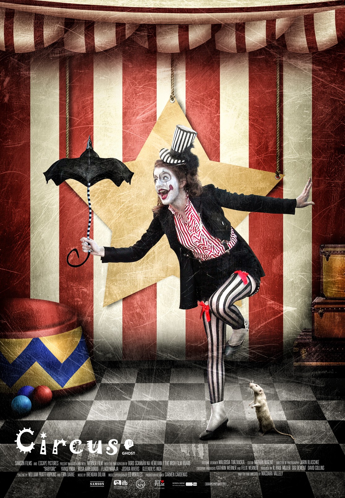 Circus Women Clown Umbrella Rats 1116x1609