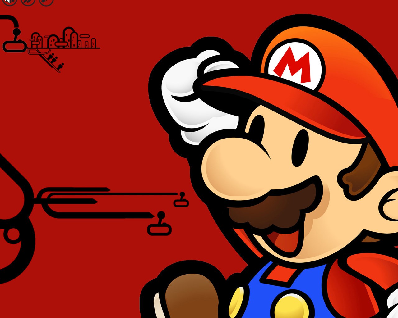 Red Super Mario Mario Bros Paper Mario 1280x1024