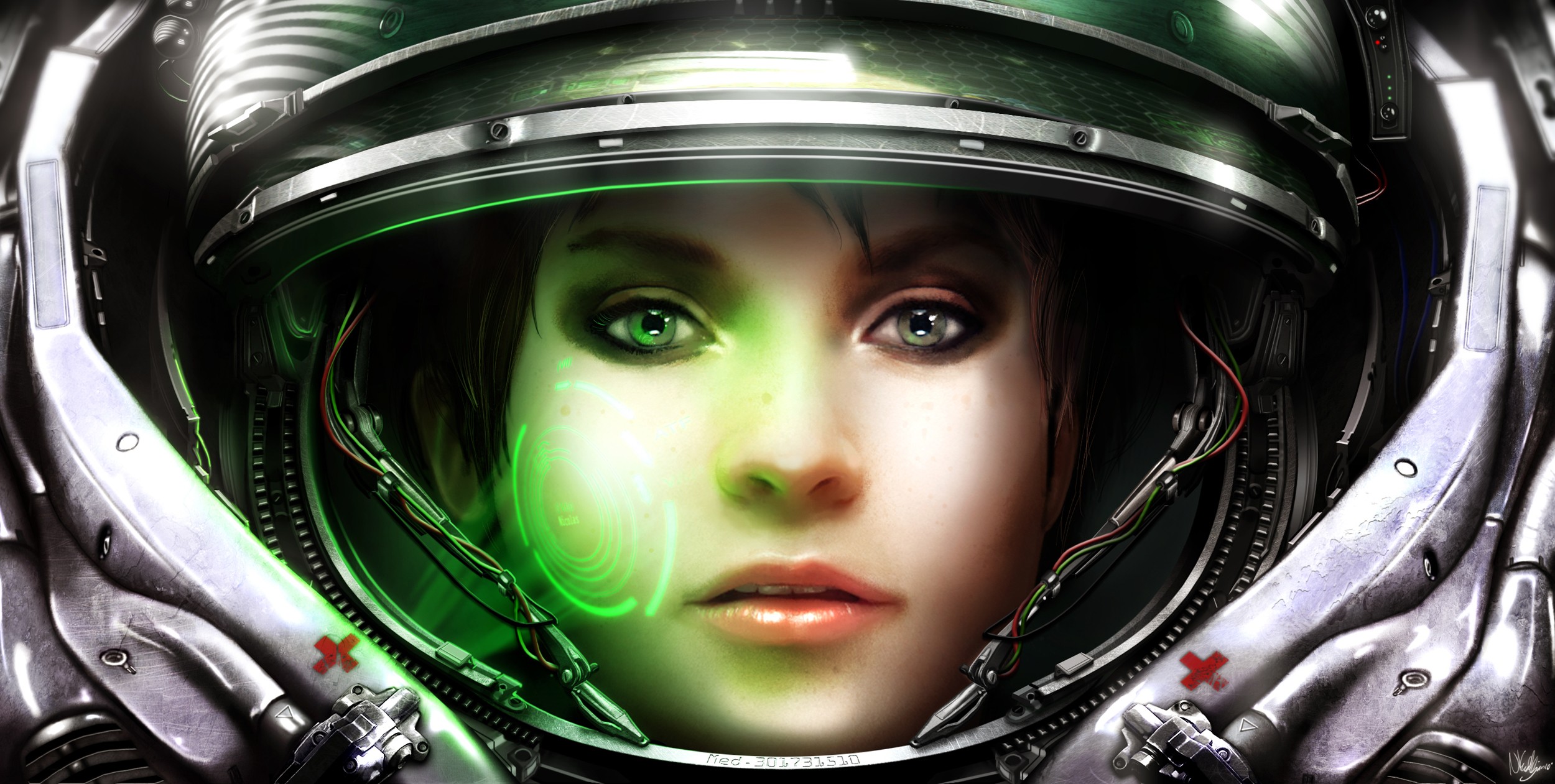 StarCraft Medic PC Gaming Video Games Women Face 2500x1261