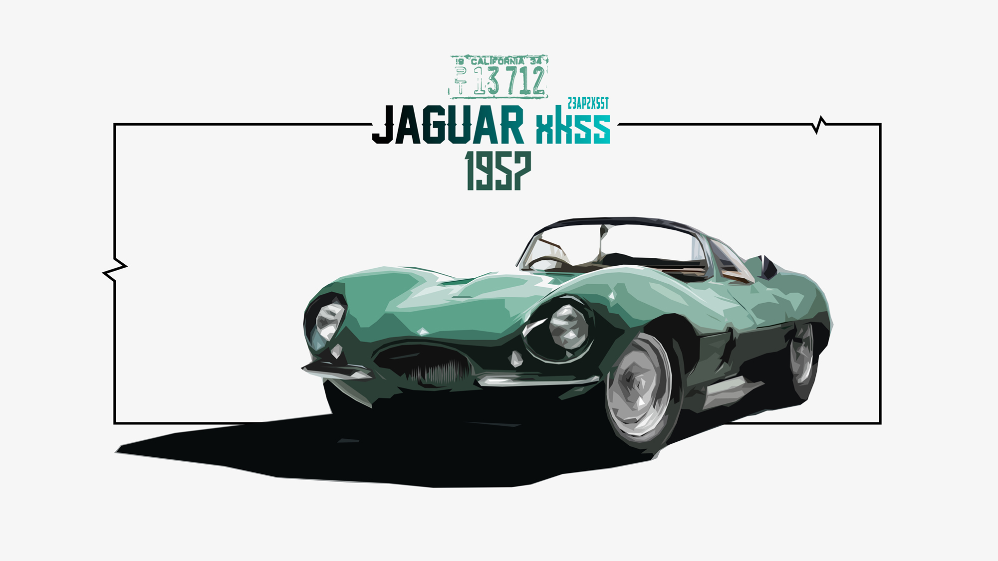 Jaguar XKSS Car Artistic Vintage Retro 2000x1125