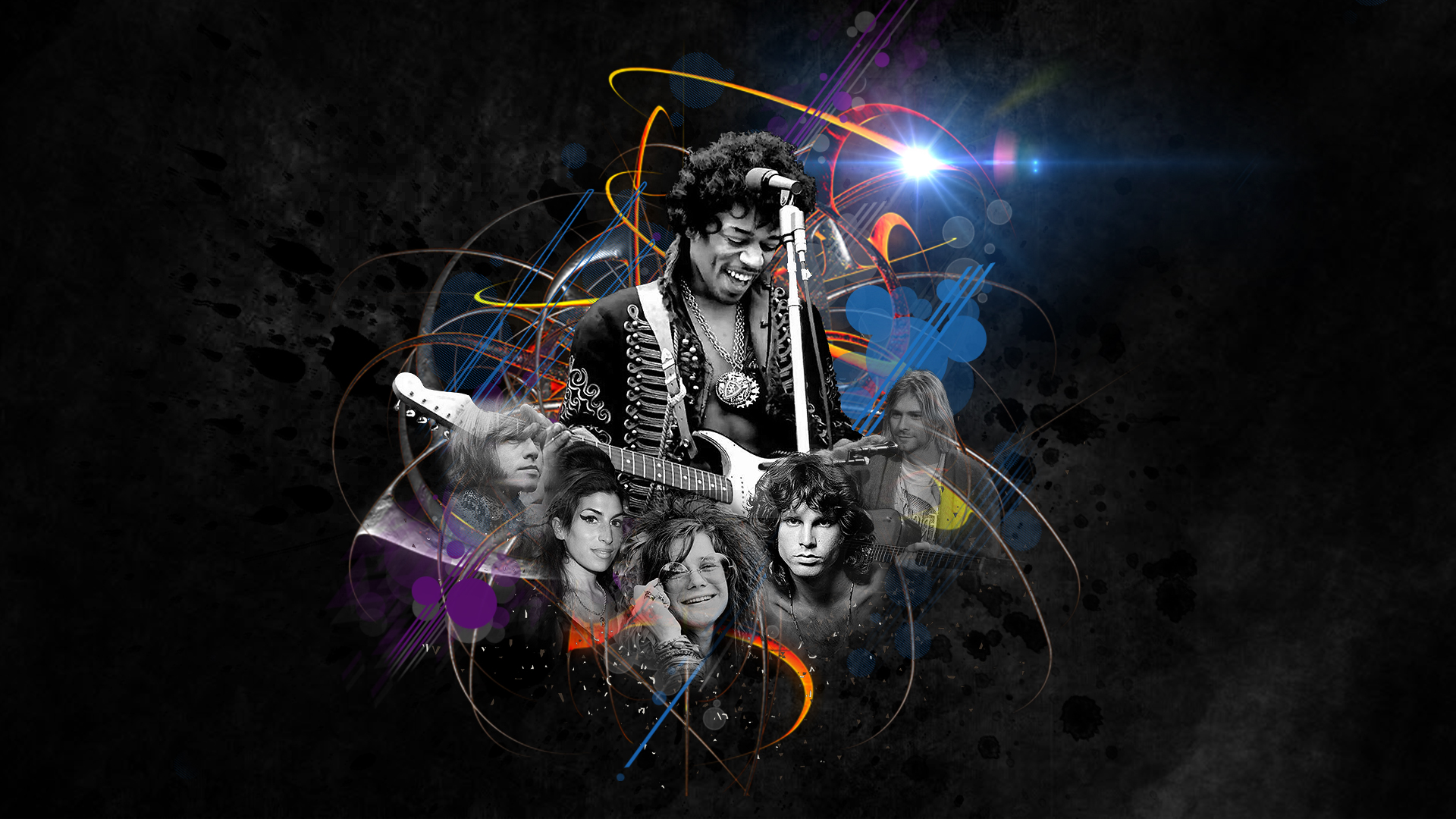 Music Jimi Hendrix Jim Morrison Kurt Cobain 1920x1080