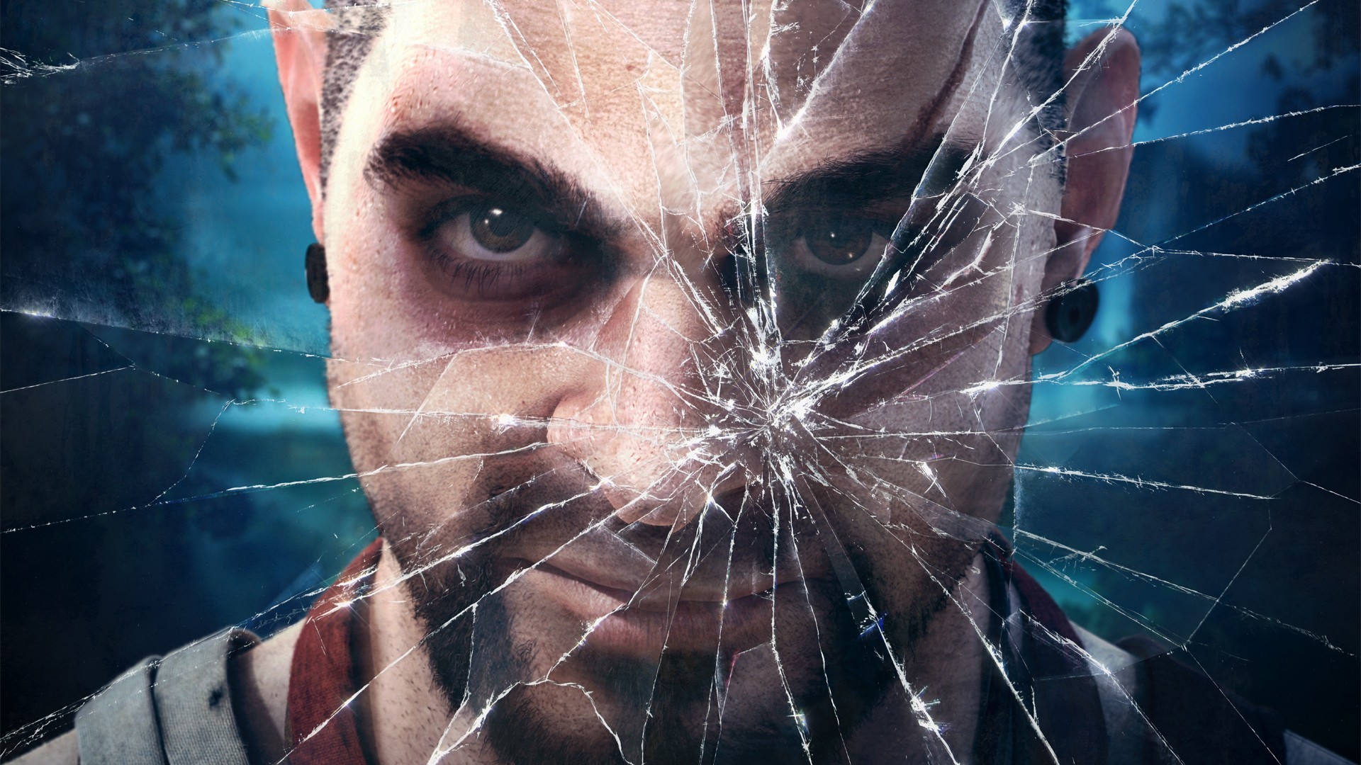 Vaas Vaas Montenegro Far Cry 3 Video Games Video Game Villains 2012 Year Face Broken Glass 1920x1080