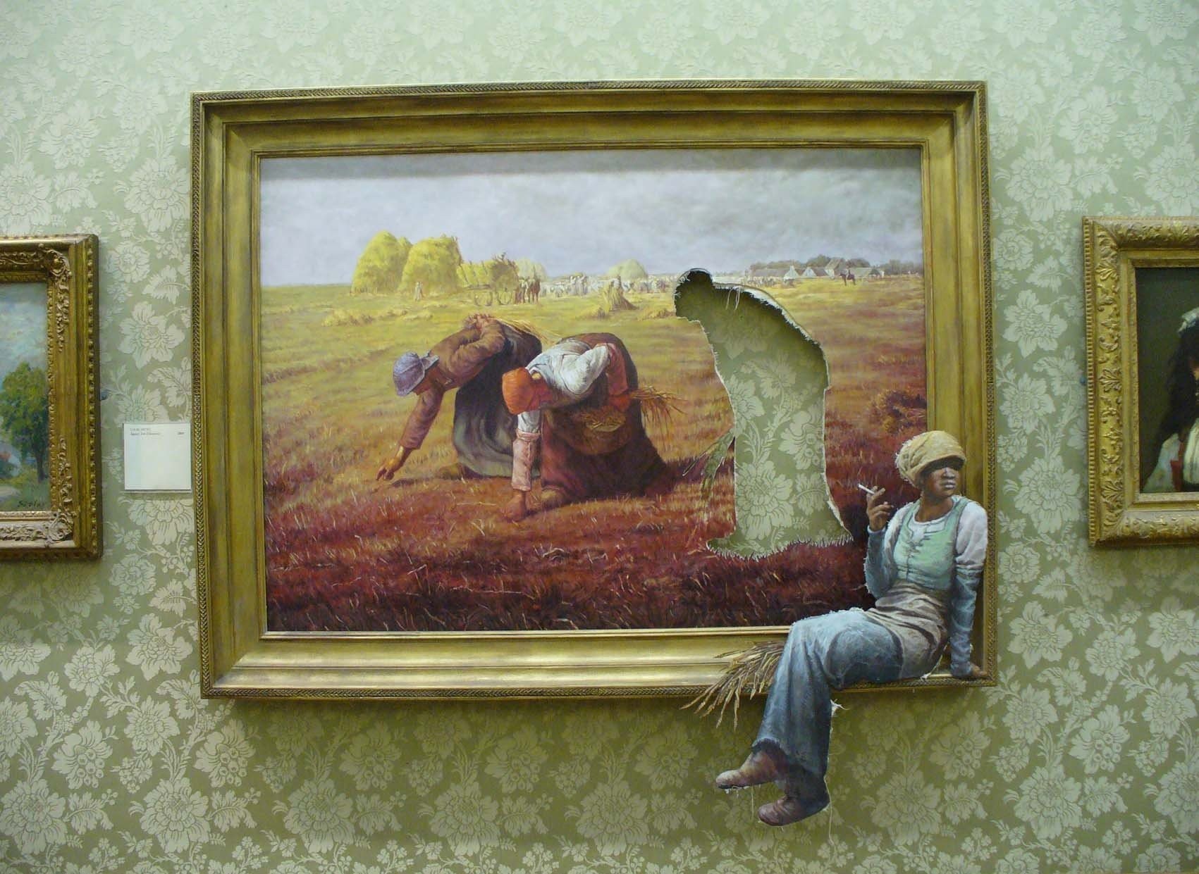 Humor Banksy Painting Picture Frames Women Galleries Artwork Wall 1701x1241