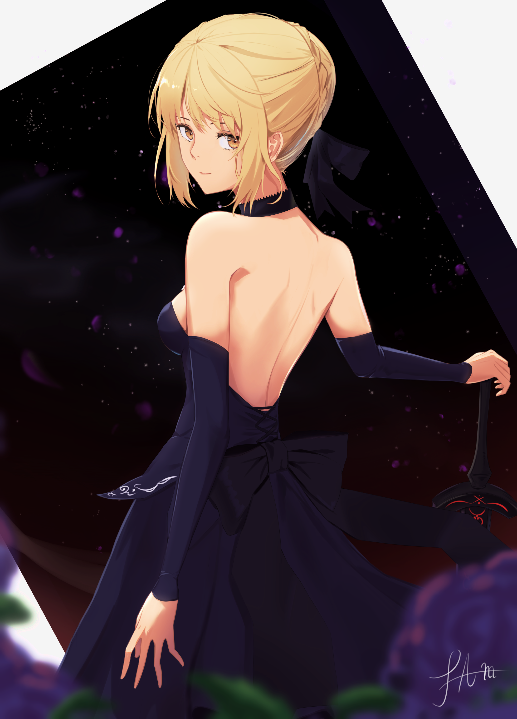 Fate Series Fate Stay Night Heavens Feel Fate Stay Night Anime Girls Black Dress Fantasy Weapon Yell 2174x3021