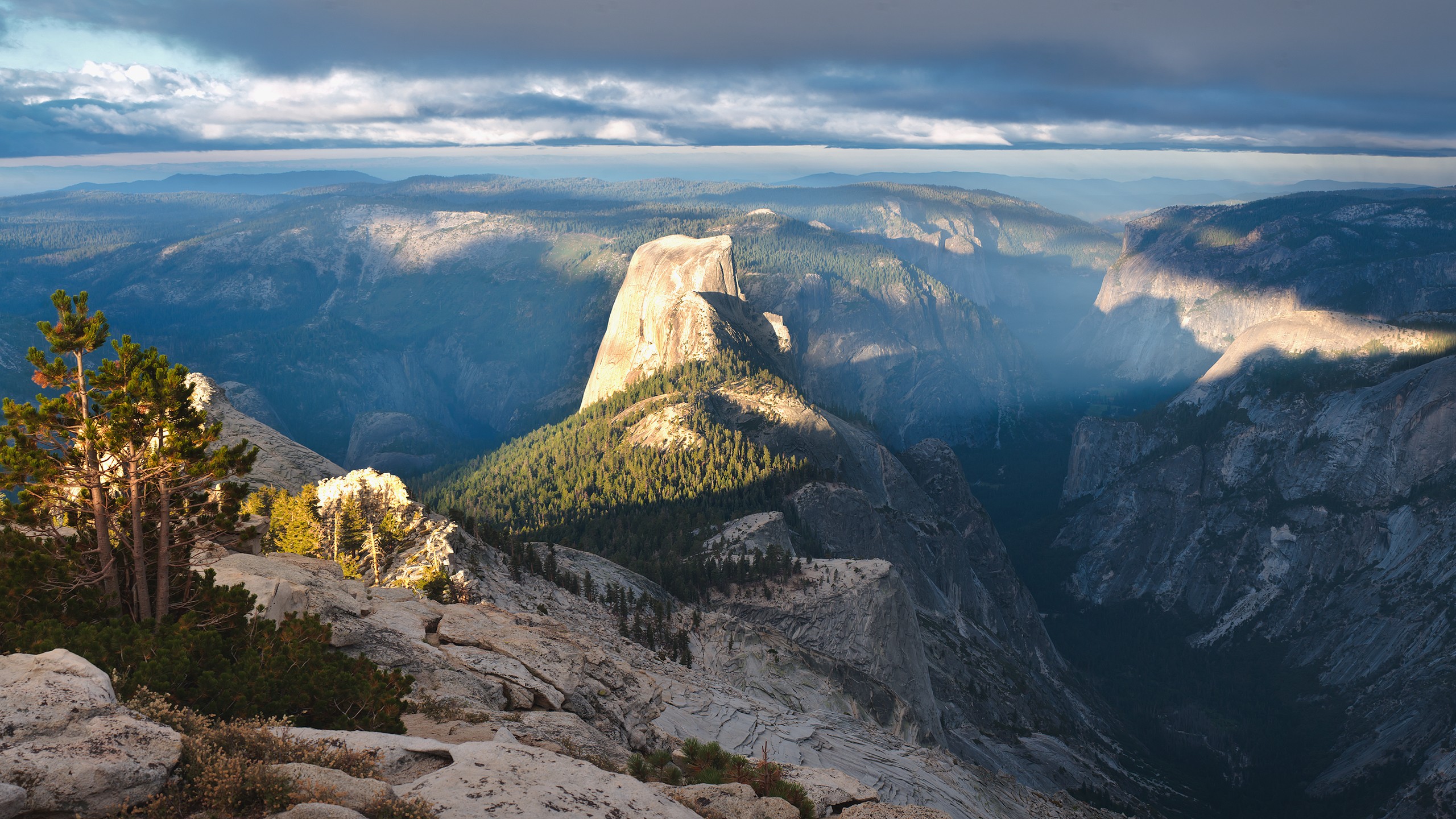 Landscape Yosemite National Park Gorge Mountains Valley California 2560x1440