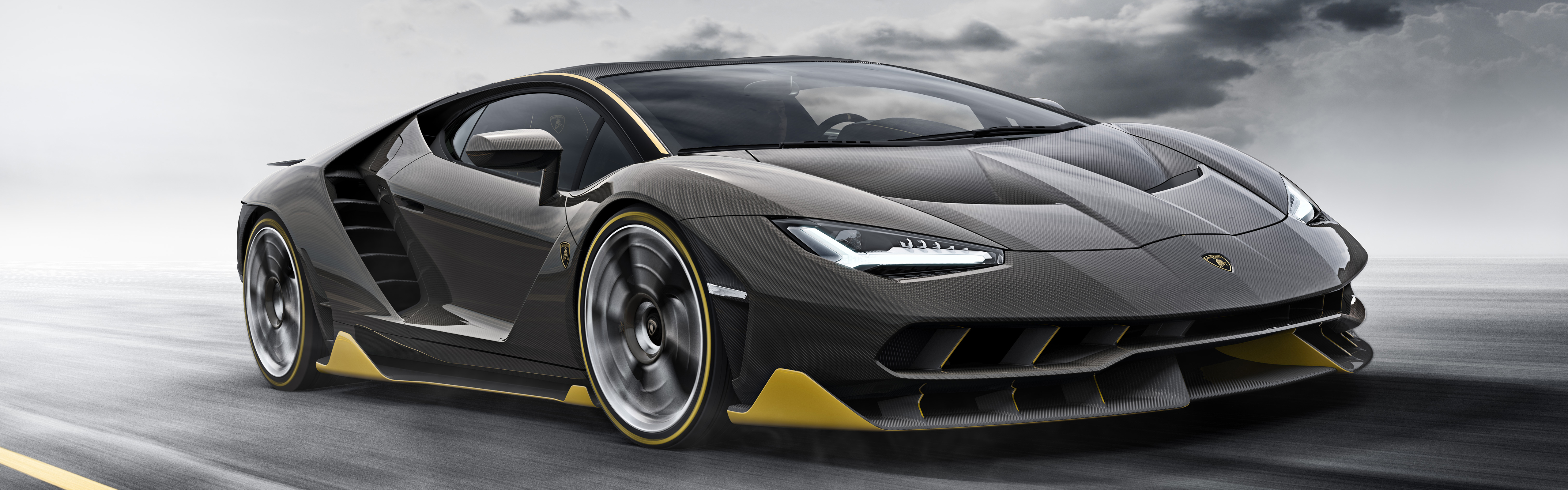 Lamborghini Centenario LP770 4 Car Vehicle Super Car Motion Blur Dual Monitors Multiple Display Road 5120x1600