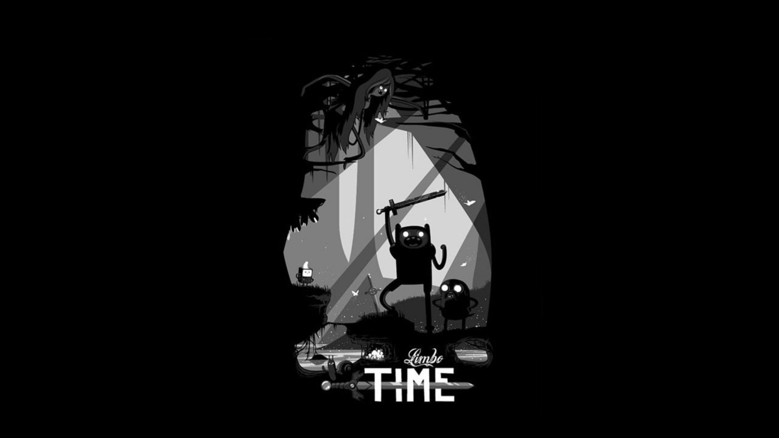 Adventure Time Jake The Dog Finn The Human Limbo Dark Crossover Black 1600x900