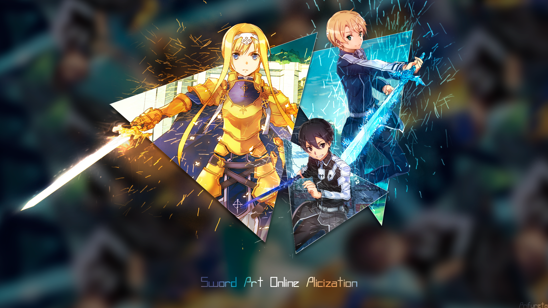 Sword Art Online Alice Kirito Sword Art Online Eugeo Anime Anime Girls Picture In Picture 1920x1080