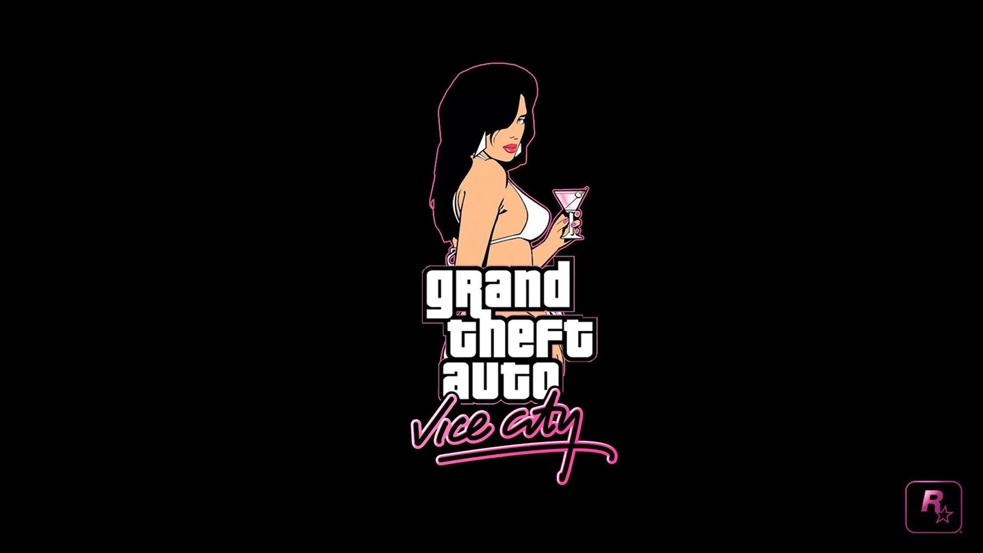 Grand Theft Auto Vice City Rockstar Games PlayStation 2 Video Games Grand Theft Auto Nostalgia Logo  1920x1080