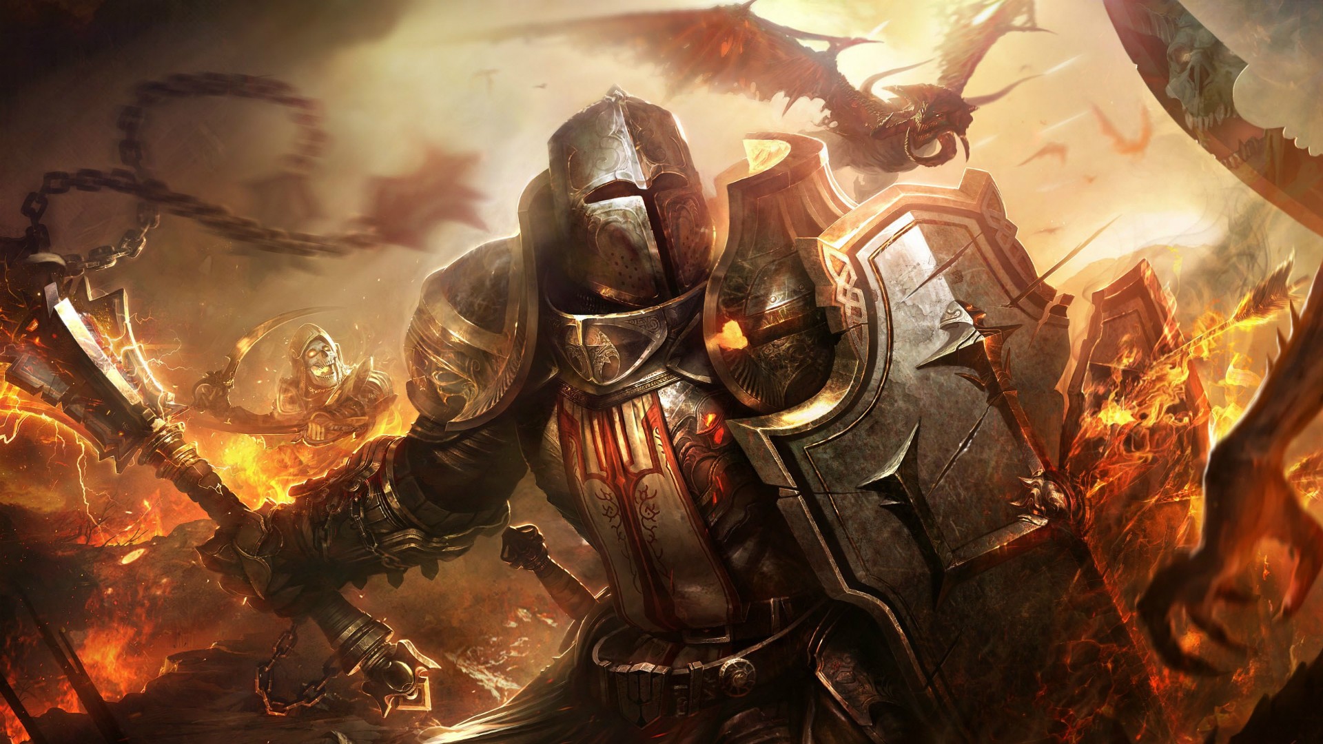 Fantasy Art Dragon Shield Diablo 3 Reaper Of Souls Crusaders 1920x1080