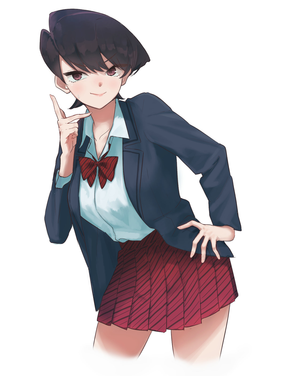 Komi San Wa Comyushou Desu Anime Girls JK School Uniform Short Hair Blushing Smiling Komi Shuuko Sim 1200x1600