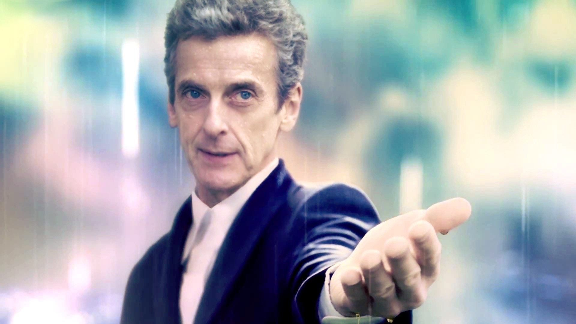 Doctor Who The Doctor TARDiS Peter Capaldi Men Rain 1920x1080